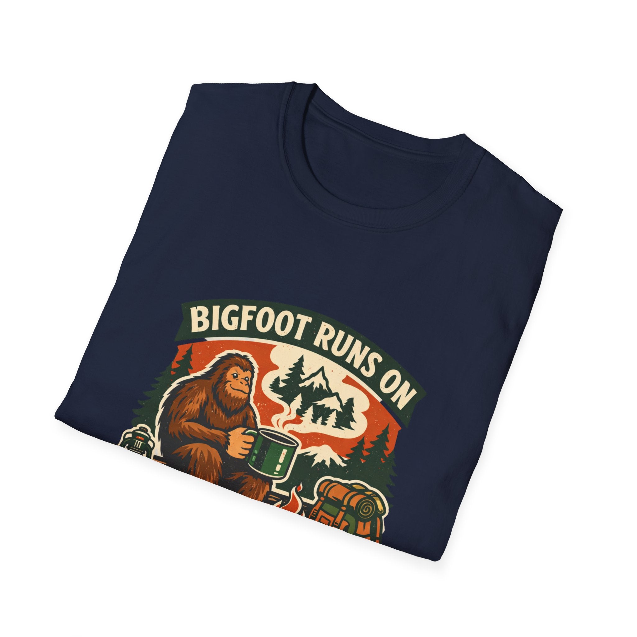 Bigfoot Runs On Coffee And Campfires T-Shirt