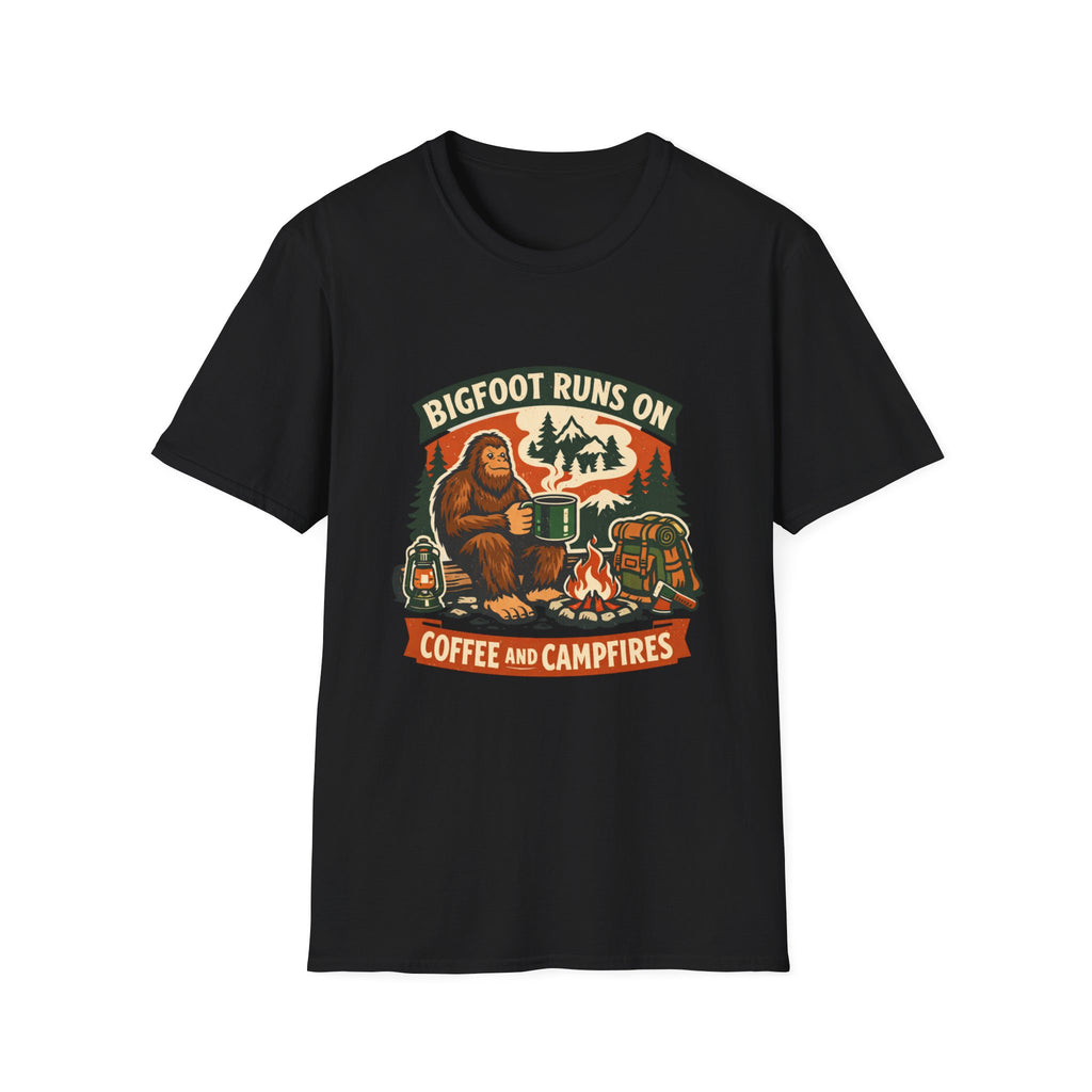Bigfoot Runs On Coffee And Campfires T-Shirt