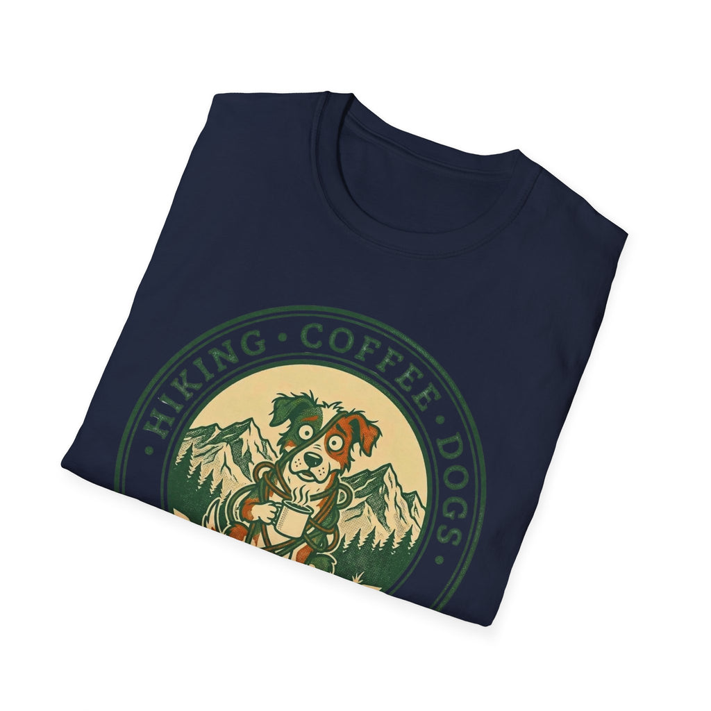 Hiking . Coffee . Dogs . What Could Go Wrong Funny T-Shirt