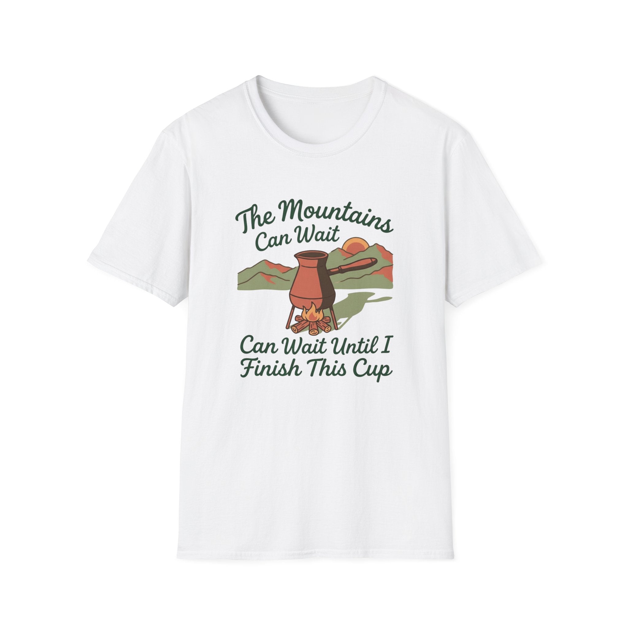 The Mountains Can Wait Campfire Coffee Pot T-shirt
