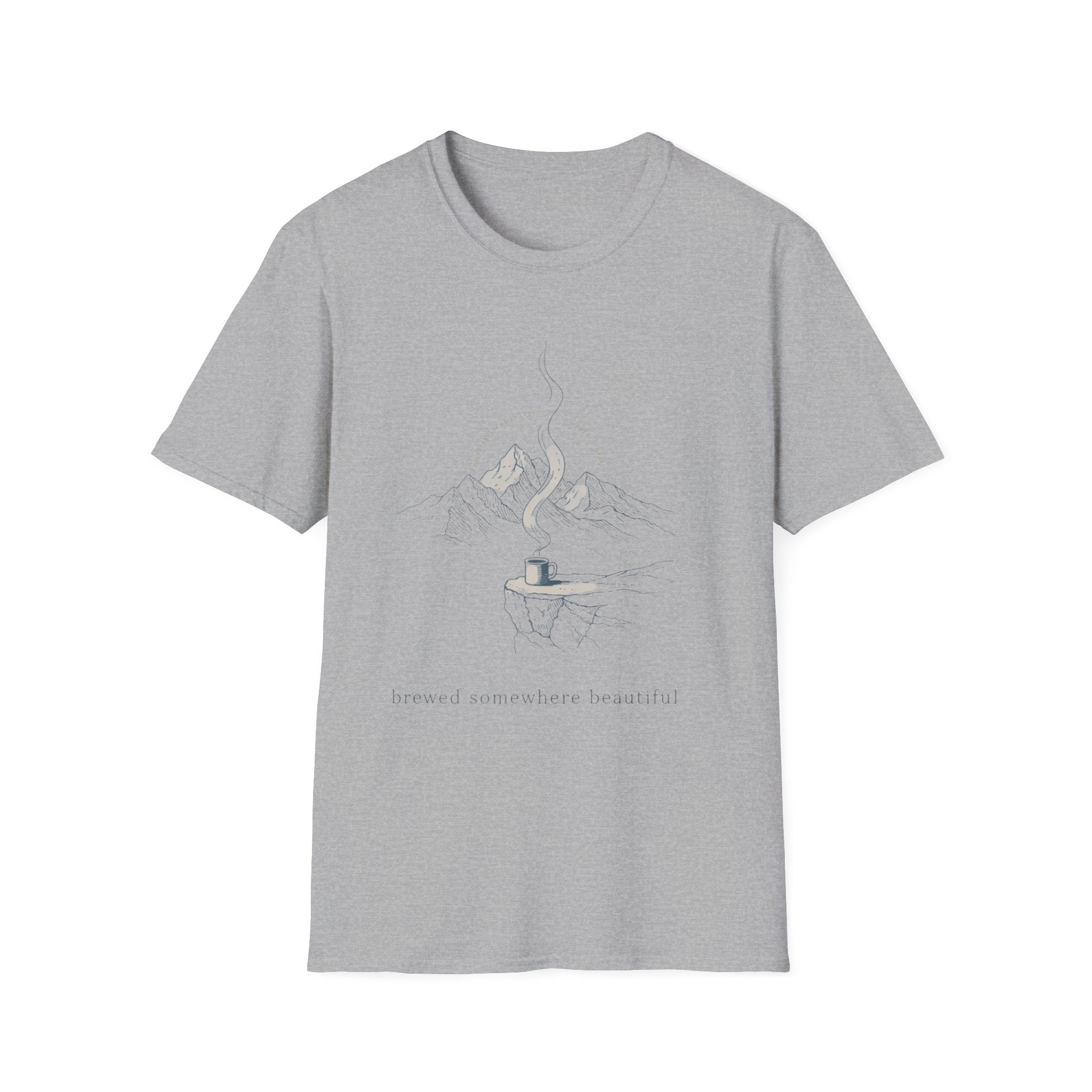 Brewed Somewhere Beautiful Mountains T-Shirt