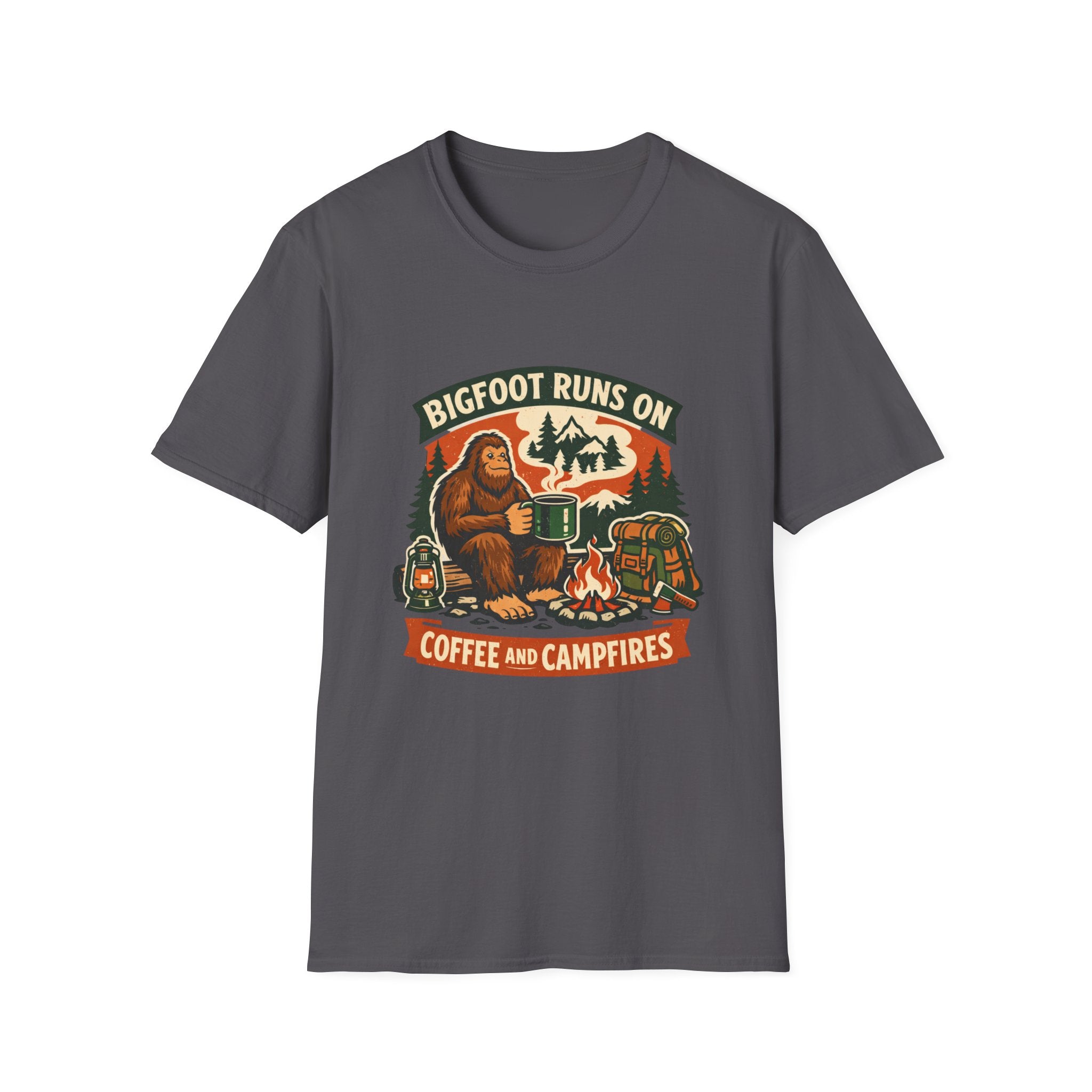 Bigfoot Runs On Coffee And Campfires T-Shirt