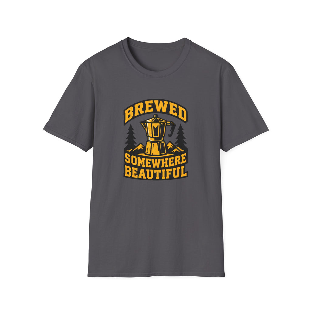 Brewed Somewhere Beautiful Coffee Pot T-Shirt