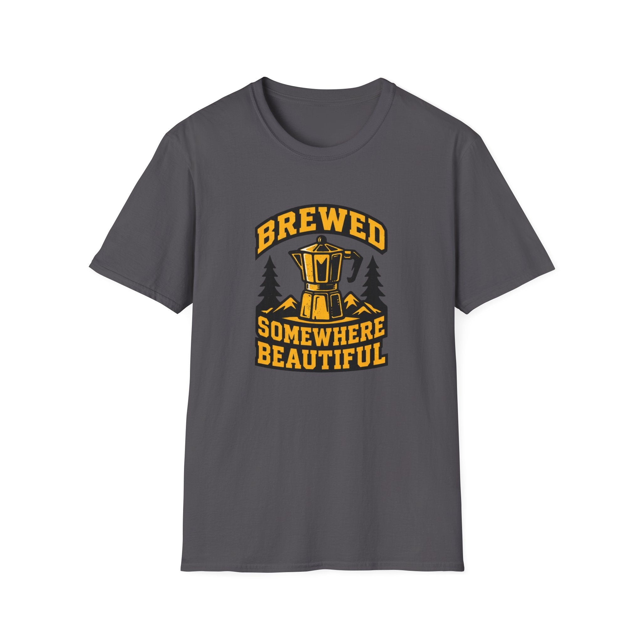 Brewed Somewhere Beautiful Coffee Pot T-Shirt