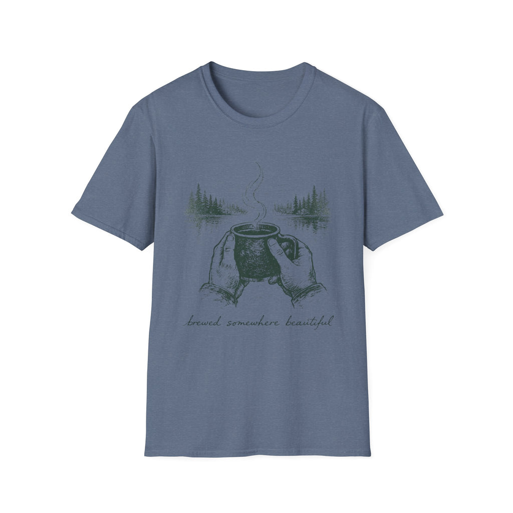 Brewed Somewhere Beautiful Field Guide Design T-Shirt