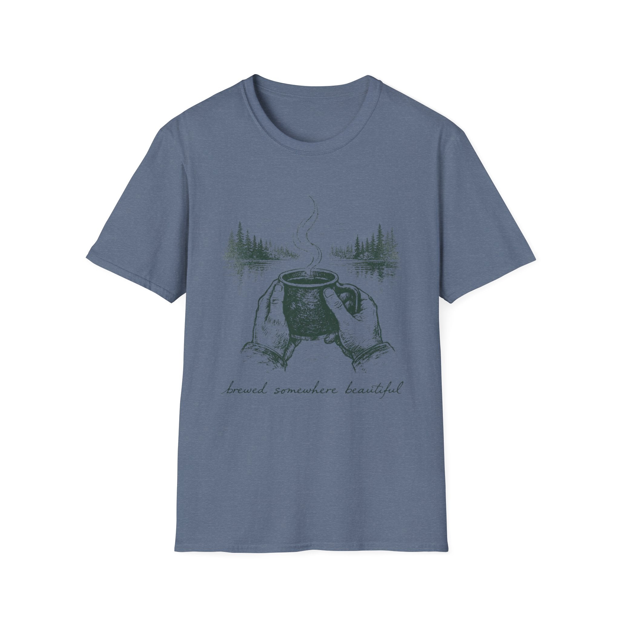 Brewed Somewhere Beautiful Field Guide Design T-Shirt