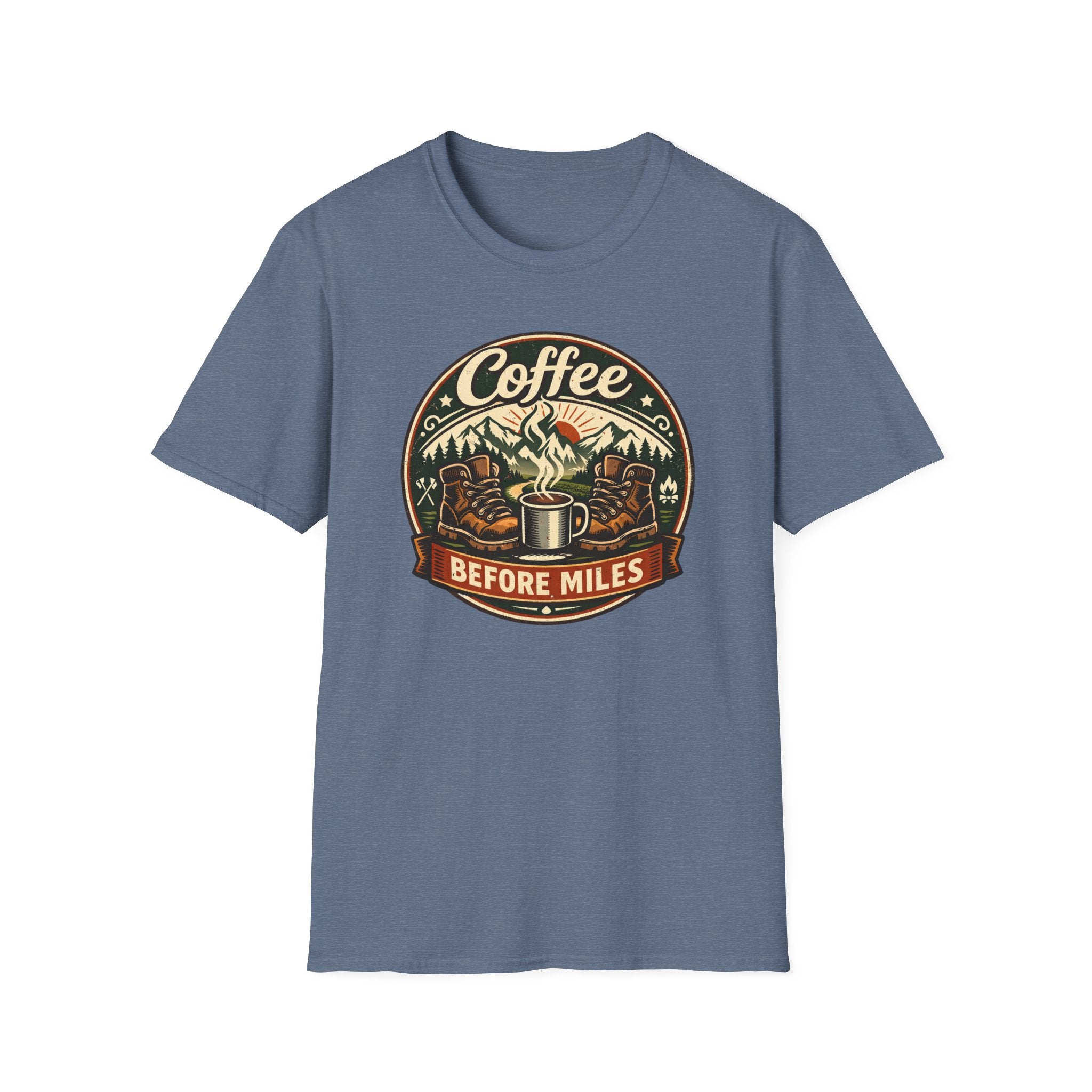 Coffee Before Miles Badge T-Shirt