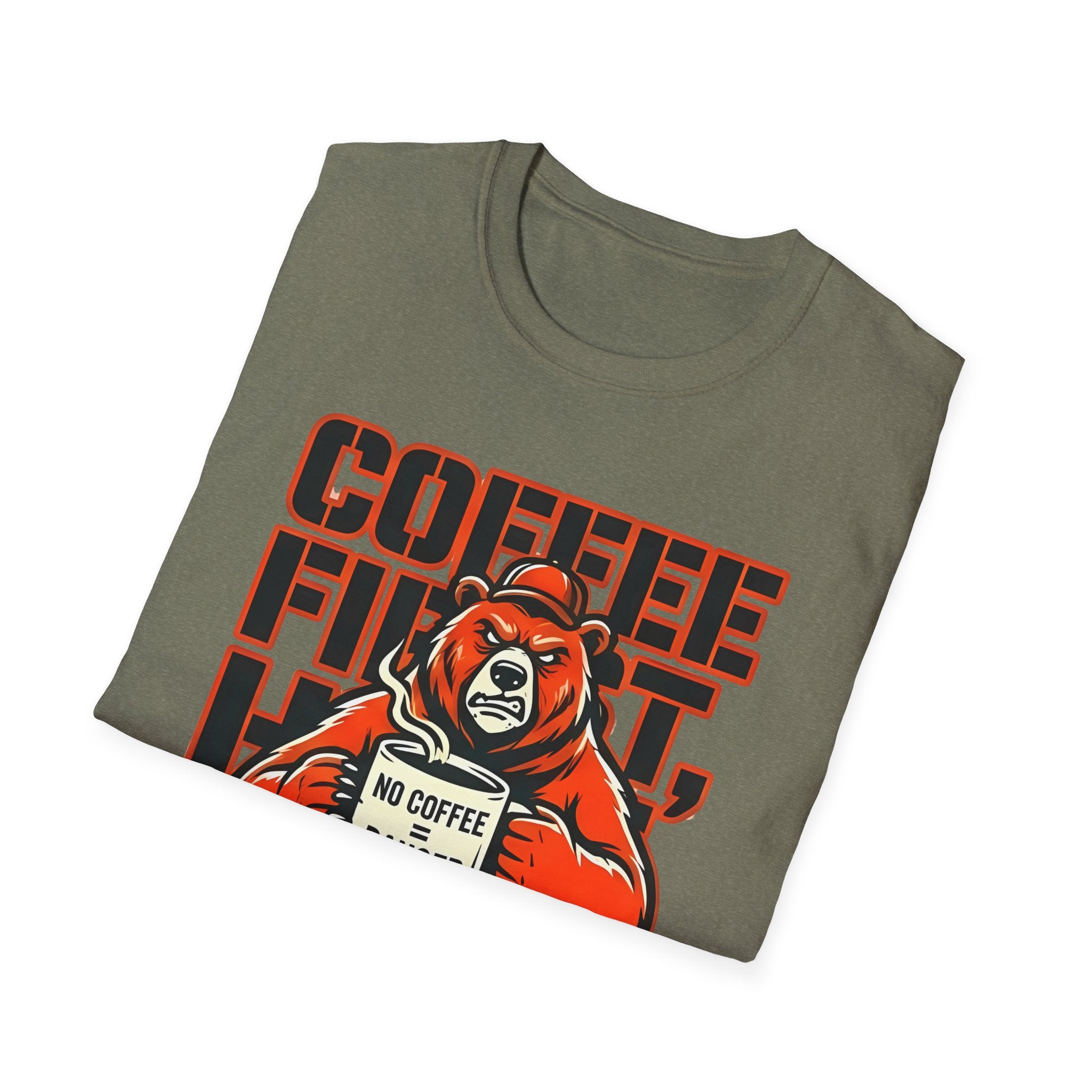 Coffee First Hike Later Funny Bear T-Shirt