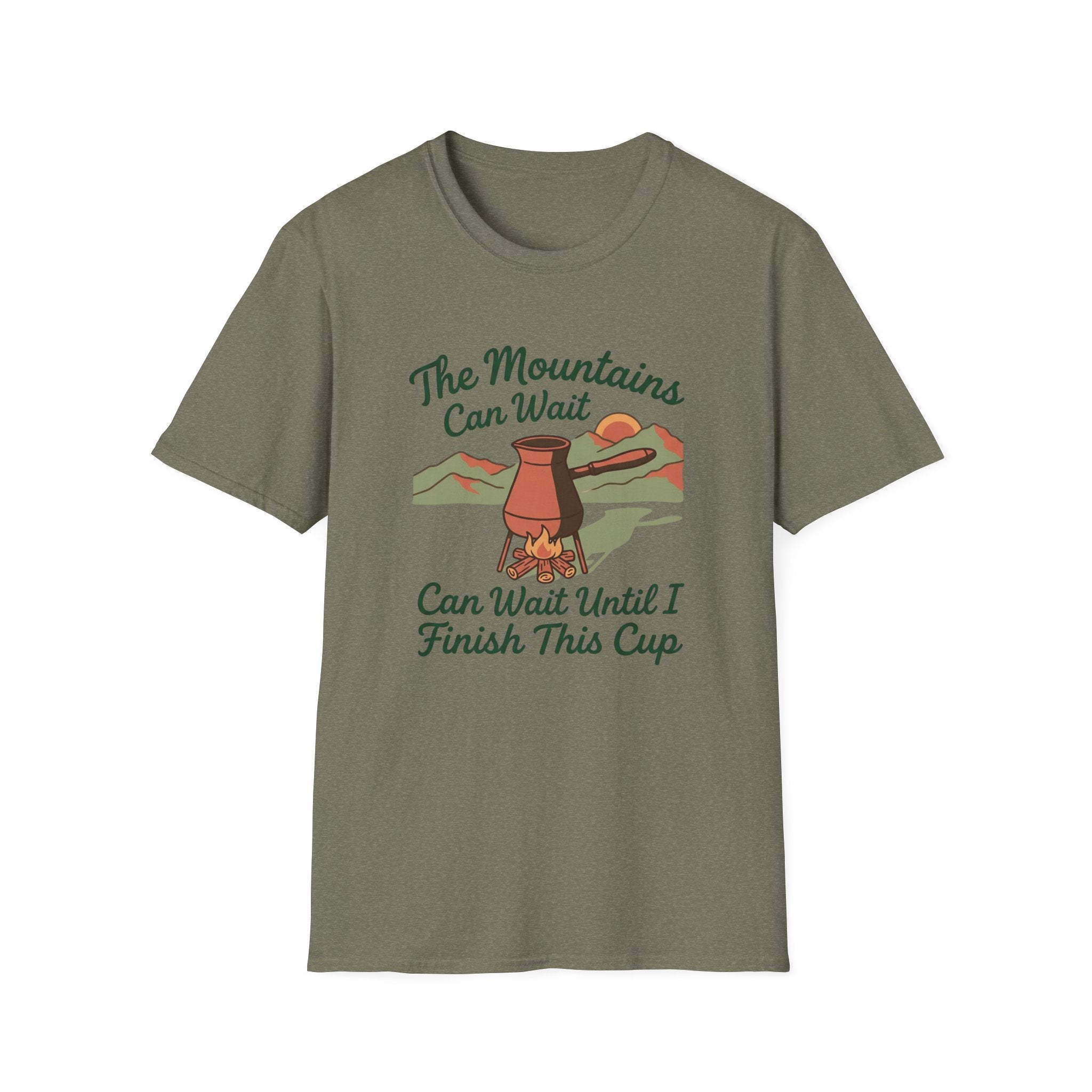 The Mountains Can Wait Campfire Coffee Pot T-shirt