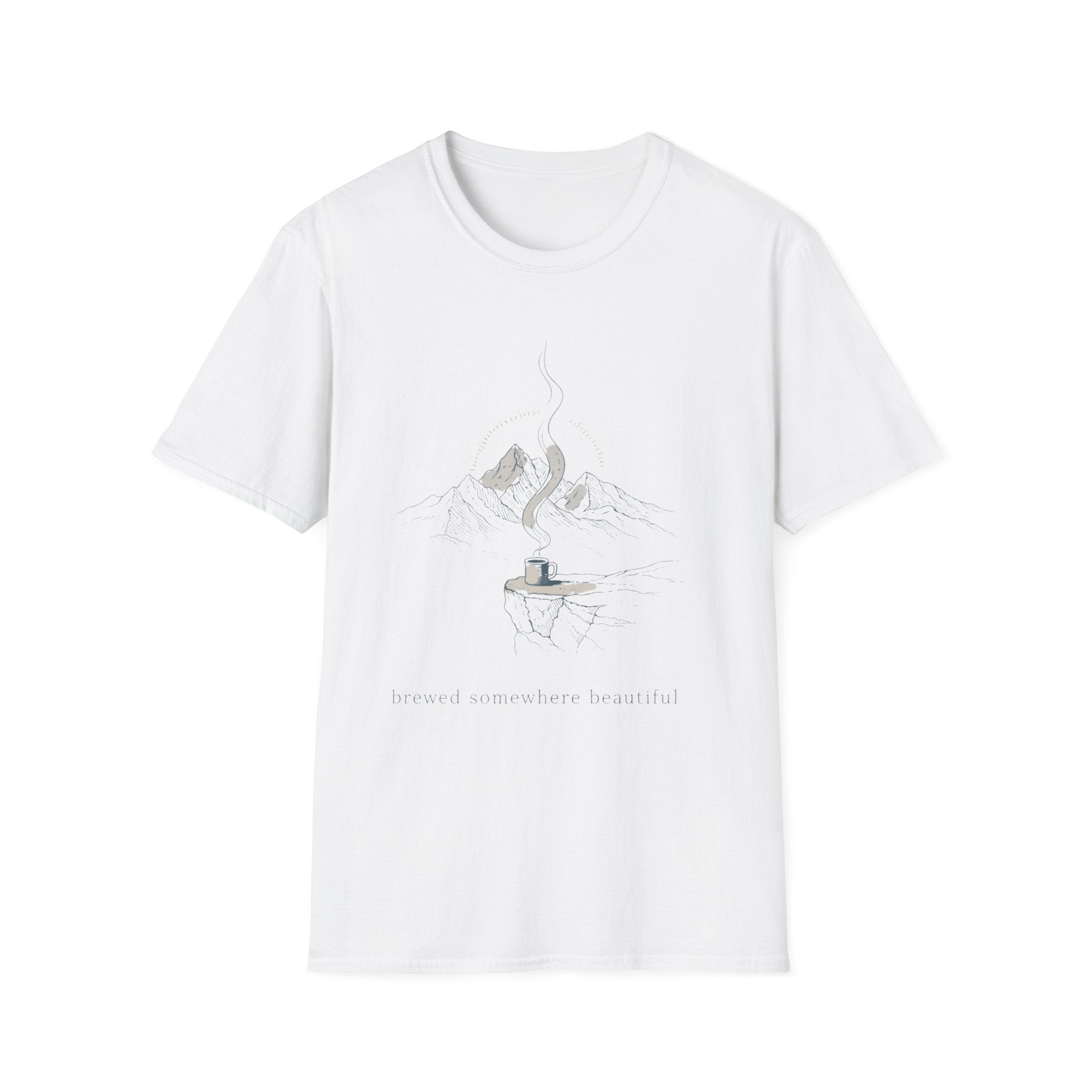Brewed Somewhere Beautiful Mountains T-Shirt