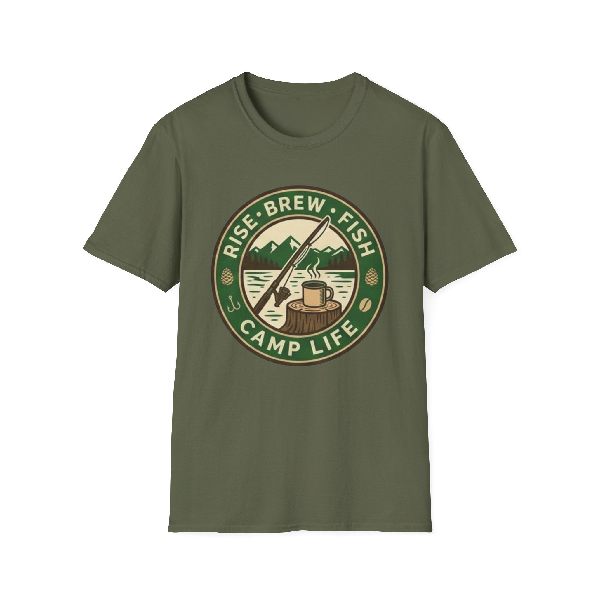 Rise Brew Fish Camp Life Vintage Badge T-shirt