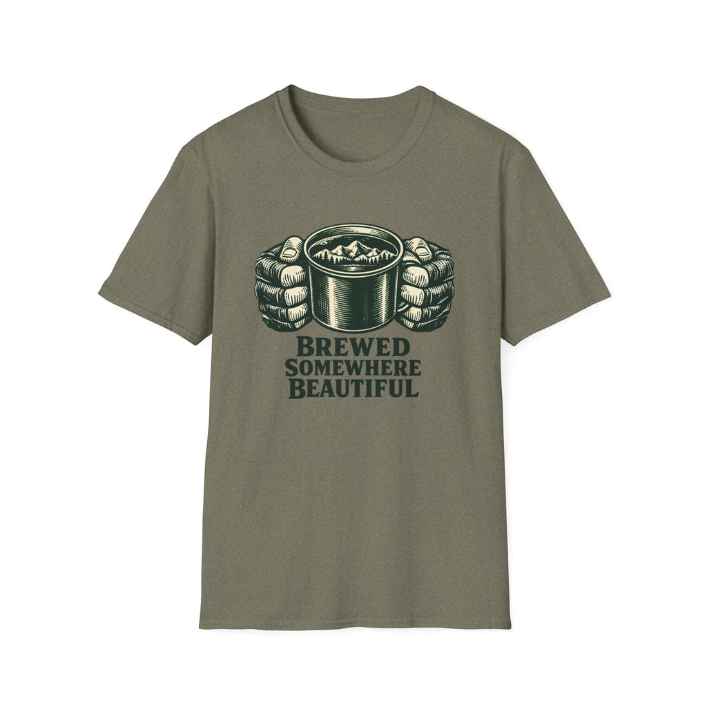 Brewed Somewhere Beautiful Metal T-Shirt