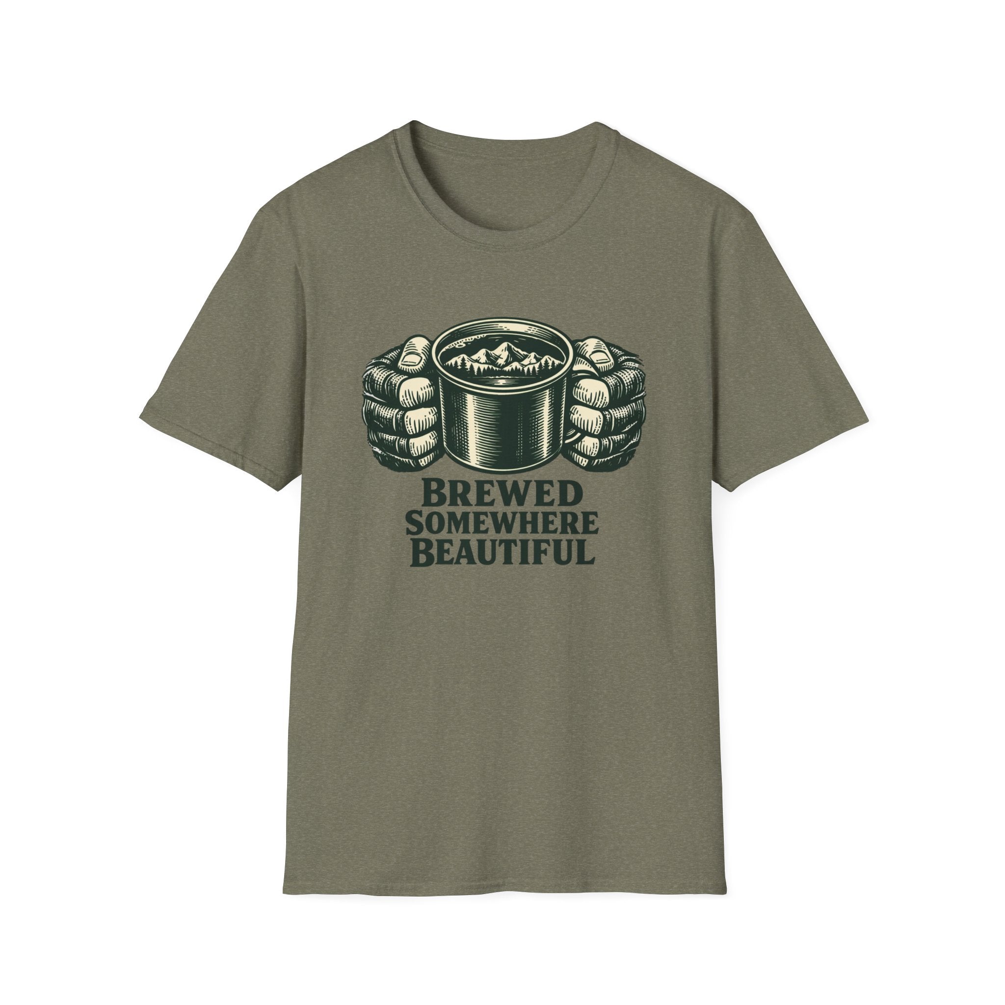 Brewed Somewhere Beautiful Metal T-Shirt