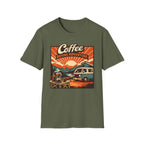 Coffee Before Adventure T-Shirt | Camper Van, Sunrise Camping Graphic