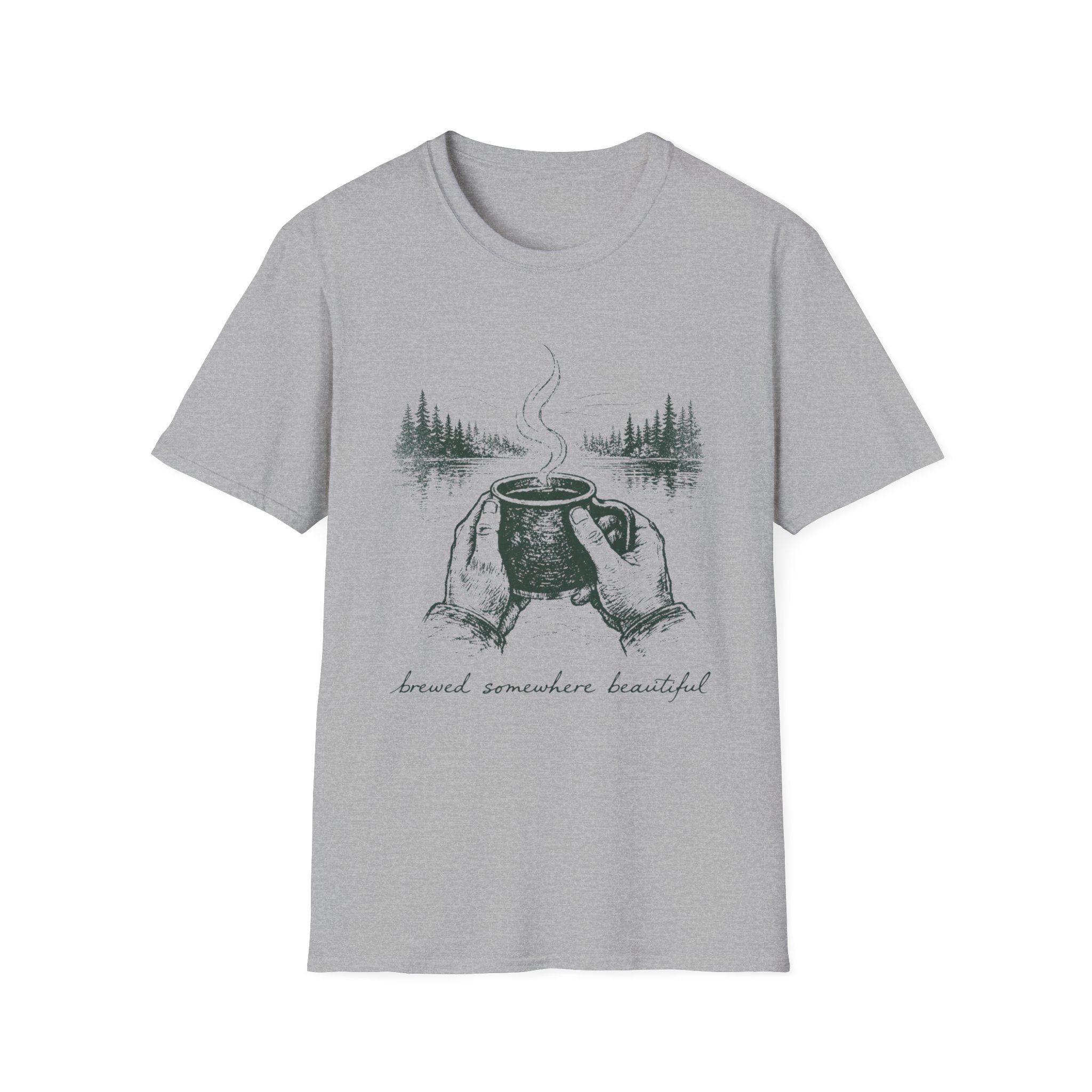 Brewed Somewhere Beautiful Field Guide Design T-Shirt