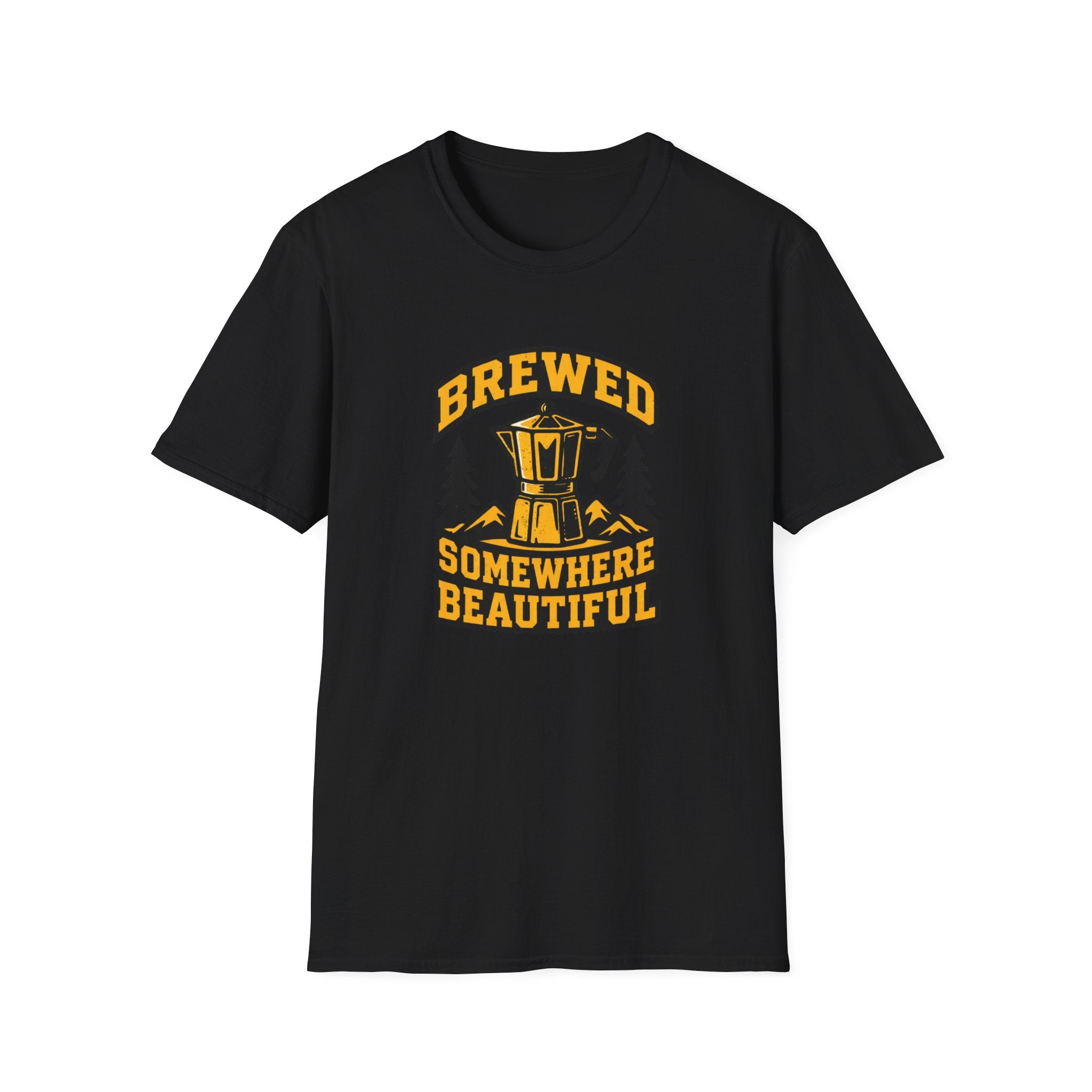 Brewed Somewhere Beautiful Coffee Pot T-Shirt