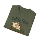 Coffee First Hike Later Funny T-Shirt