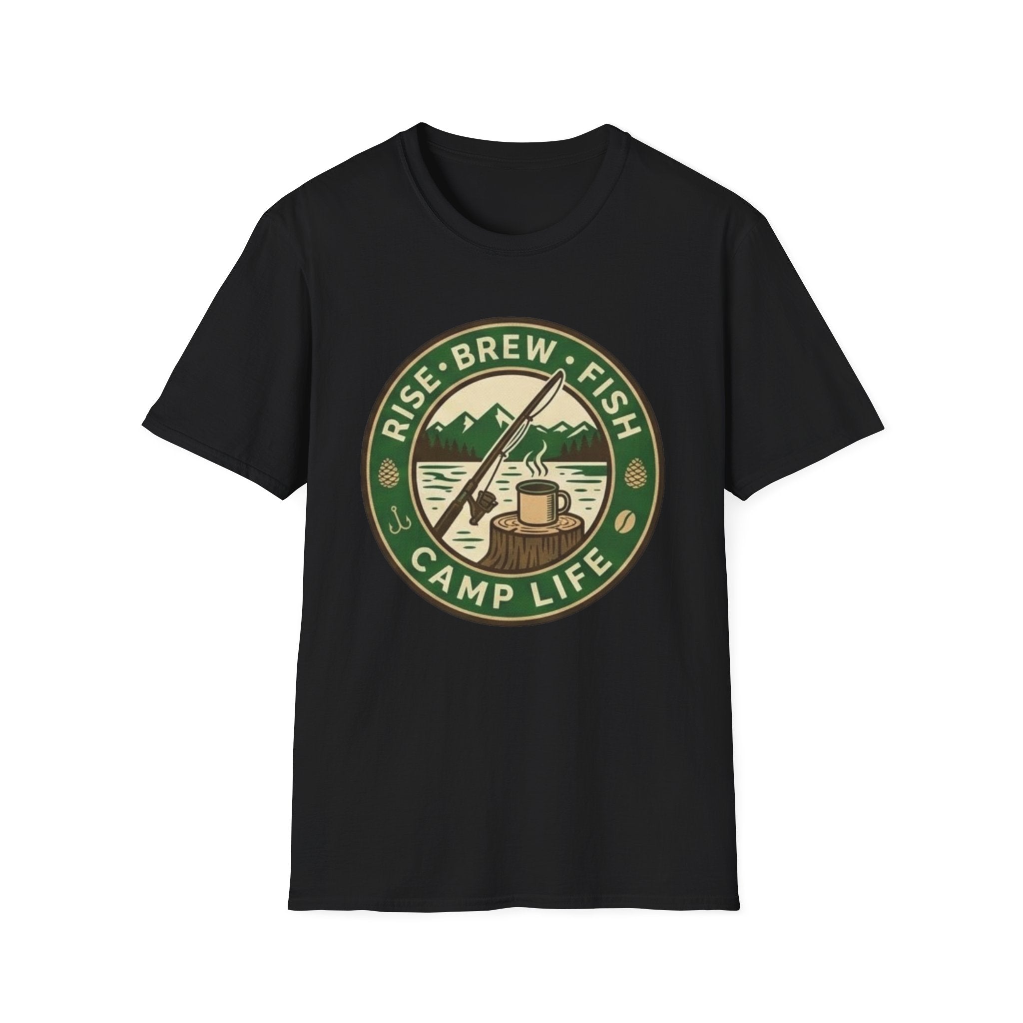 Rise Brew Fish Camp Life Vintage Badge T-shirt