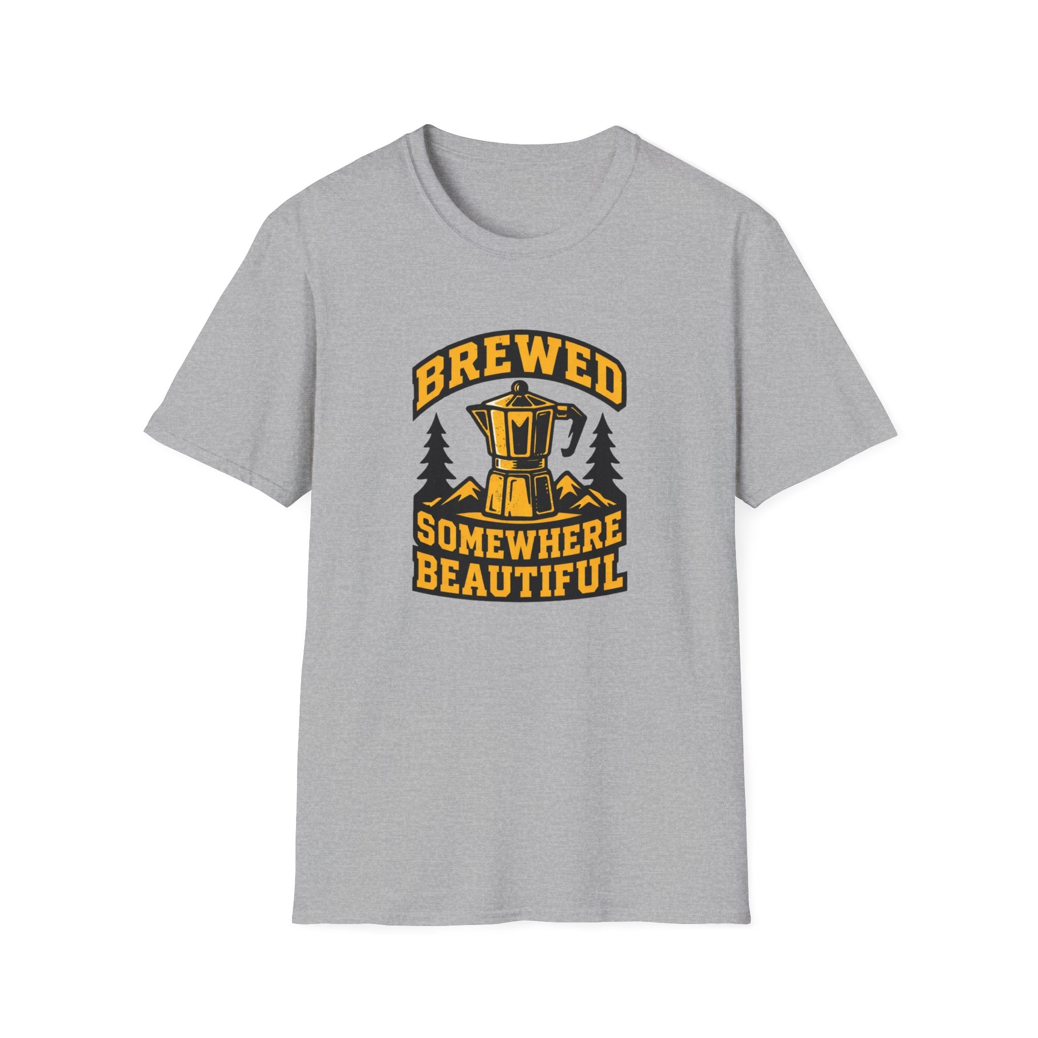 Brewed Somewhere Beautiful Coffee Pot T-Shirt
