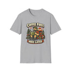 Coffee First Hike Later T-Shirt | Bearded Man Hiker
