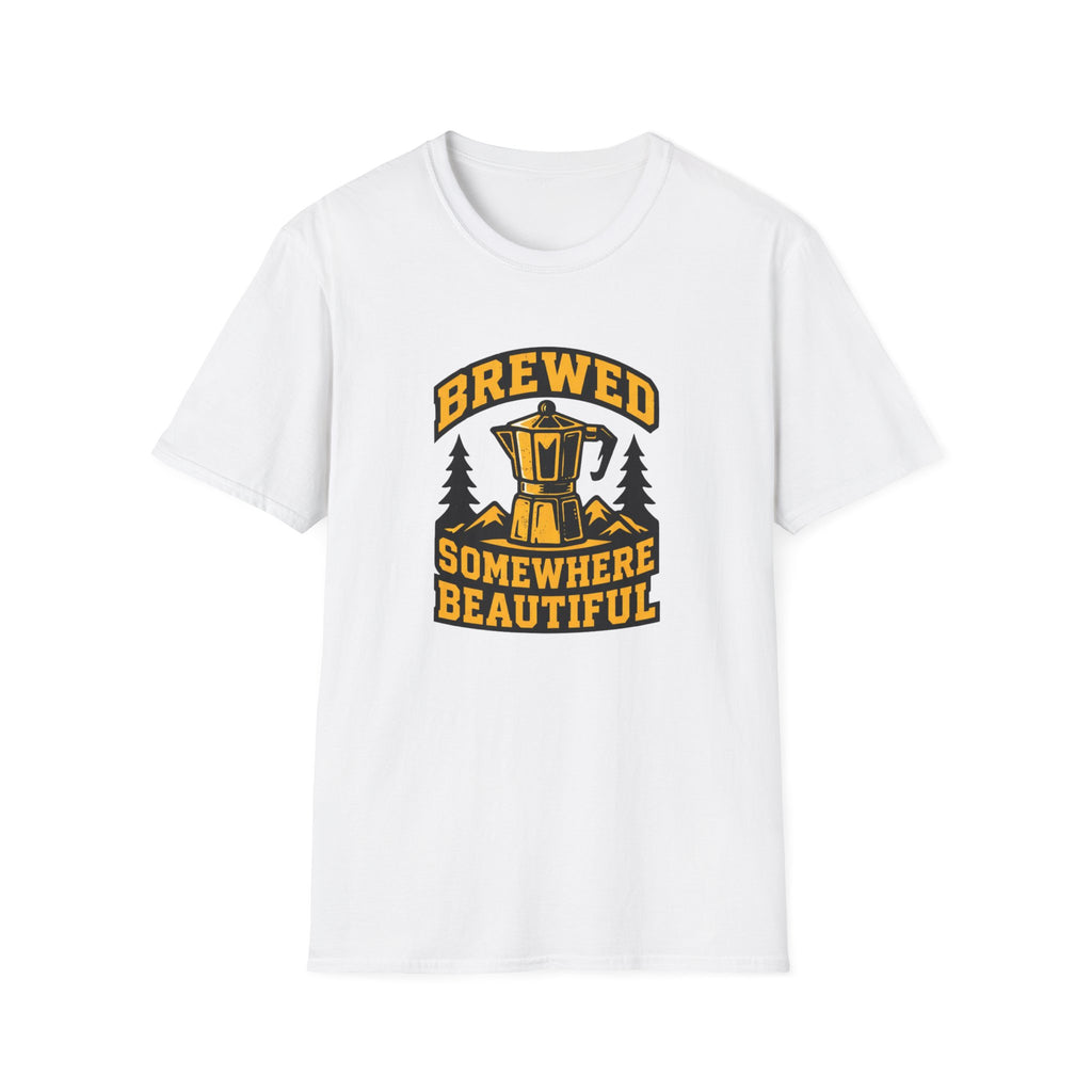 Brewed Somewhere Beautiful Coffee Pot T-Shirt