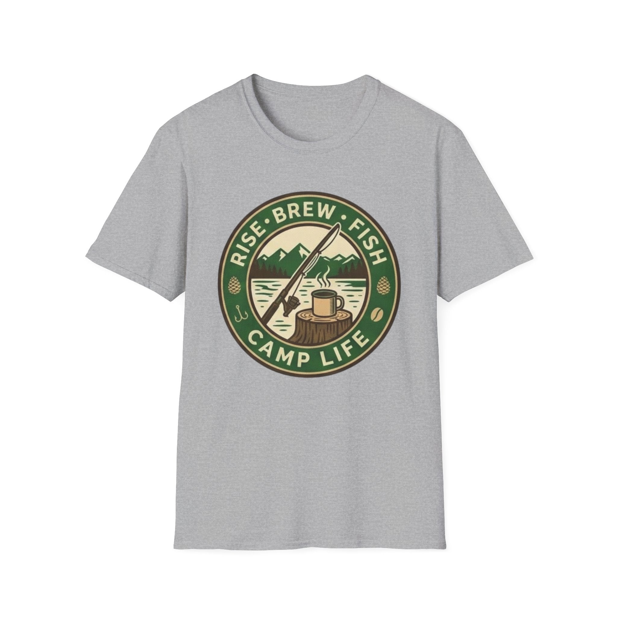 Rise Brew Fish Camp Life Vintage Badge T-shirt