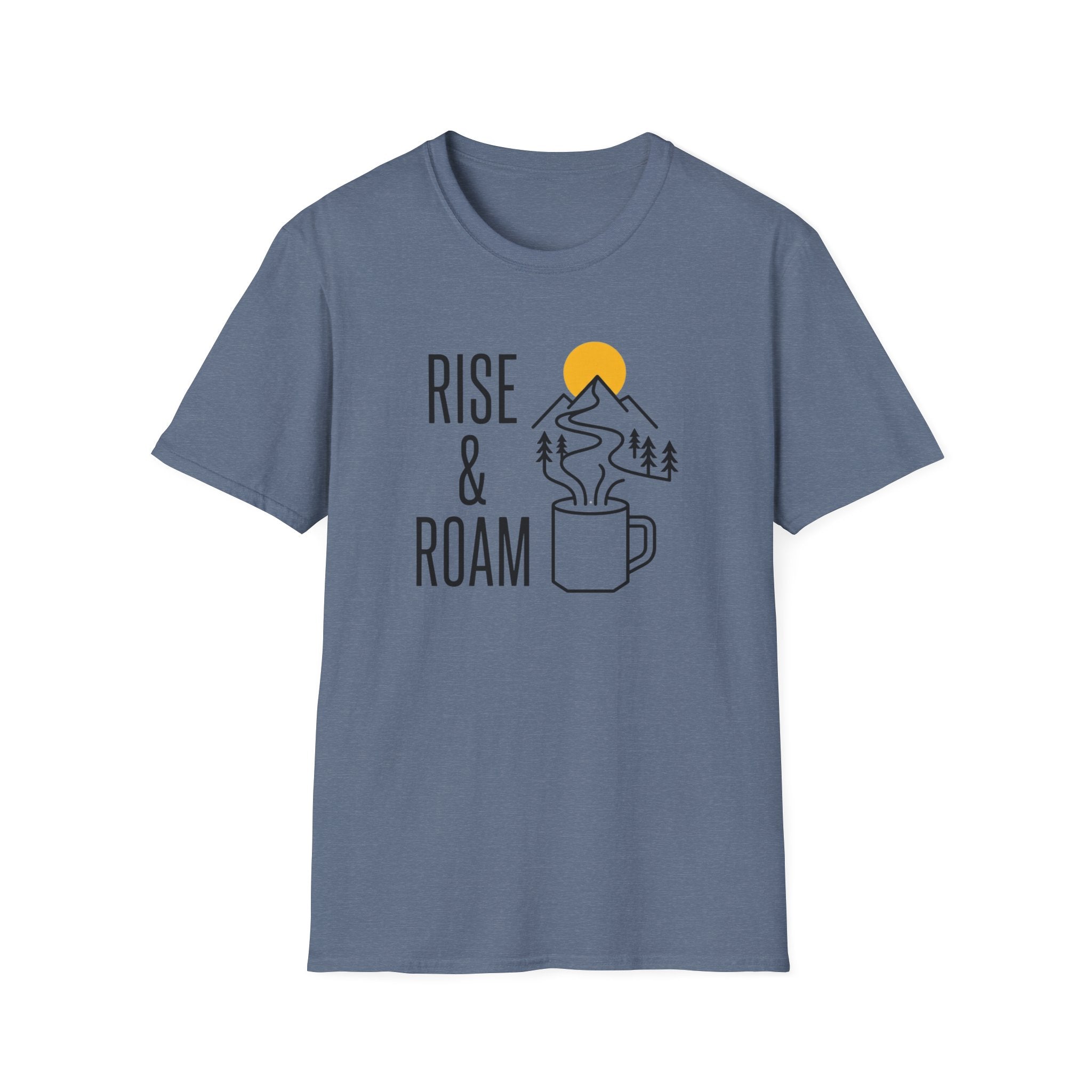 Rise and Roam Morning Mountain Mug Silhouette T-shirt