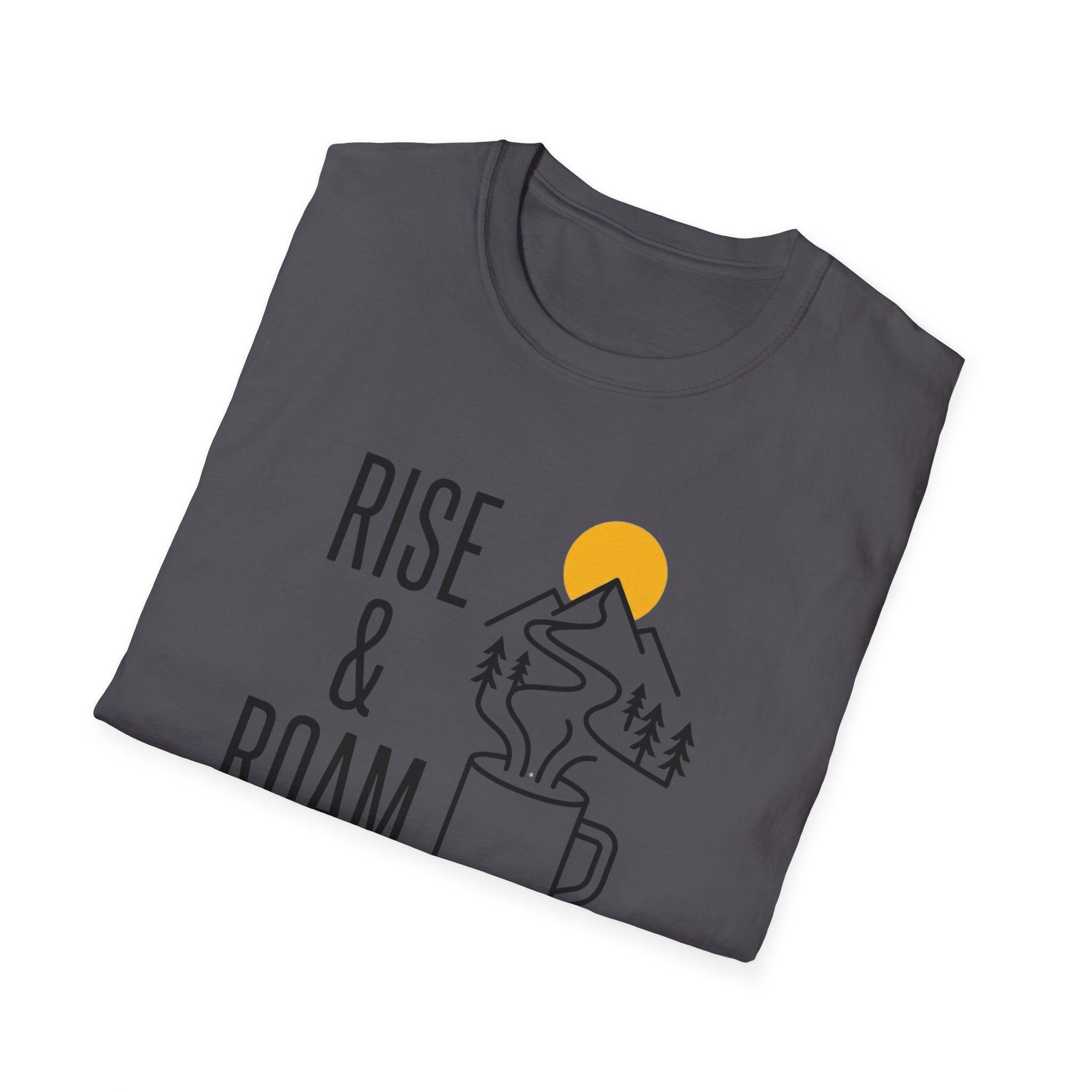 Rise and Roam Morning Mountain Mug Silhouette T-shirt