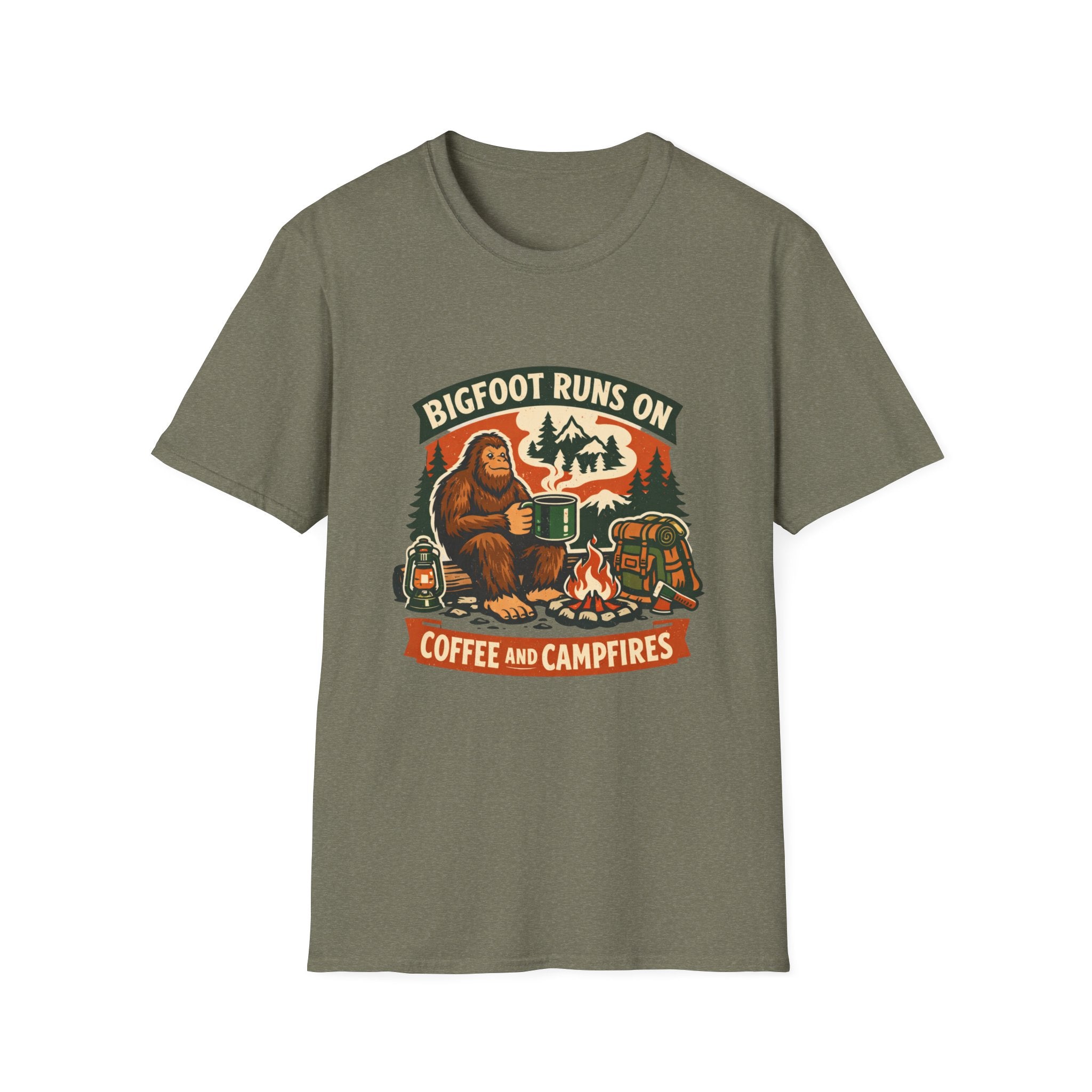 Bigfoot Runs On Coffee And Campfires T-Shirt