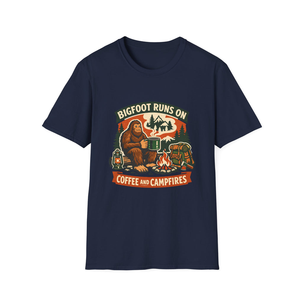 Bigfoot Runs On Coffee And Campfires T-Shirt