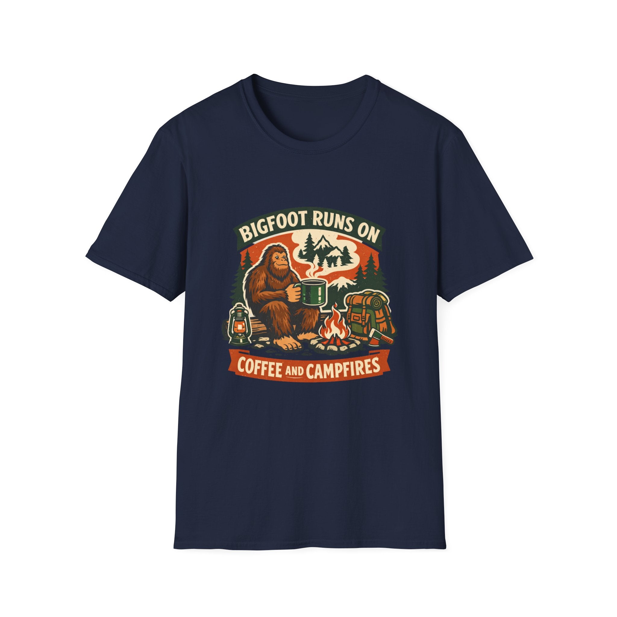 Bigfoot Runs On Coffee And Campfires T-Shirt