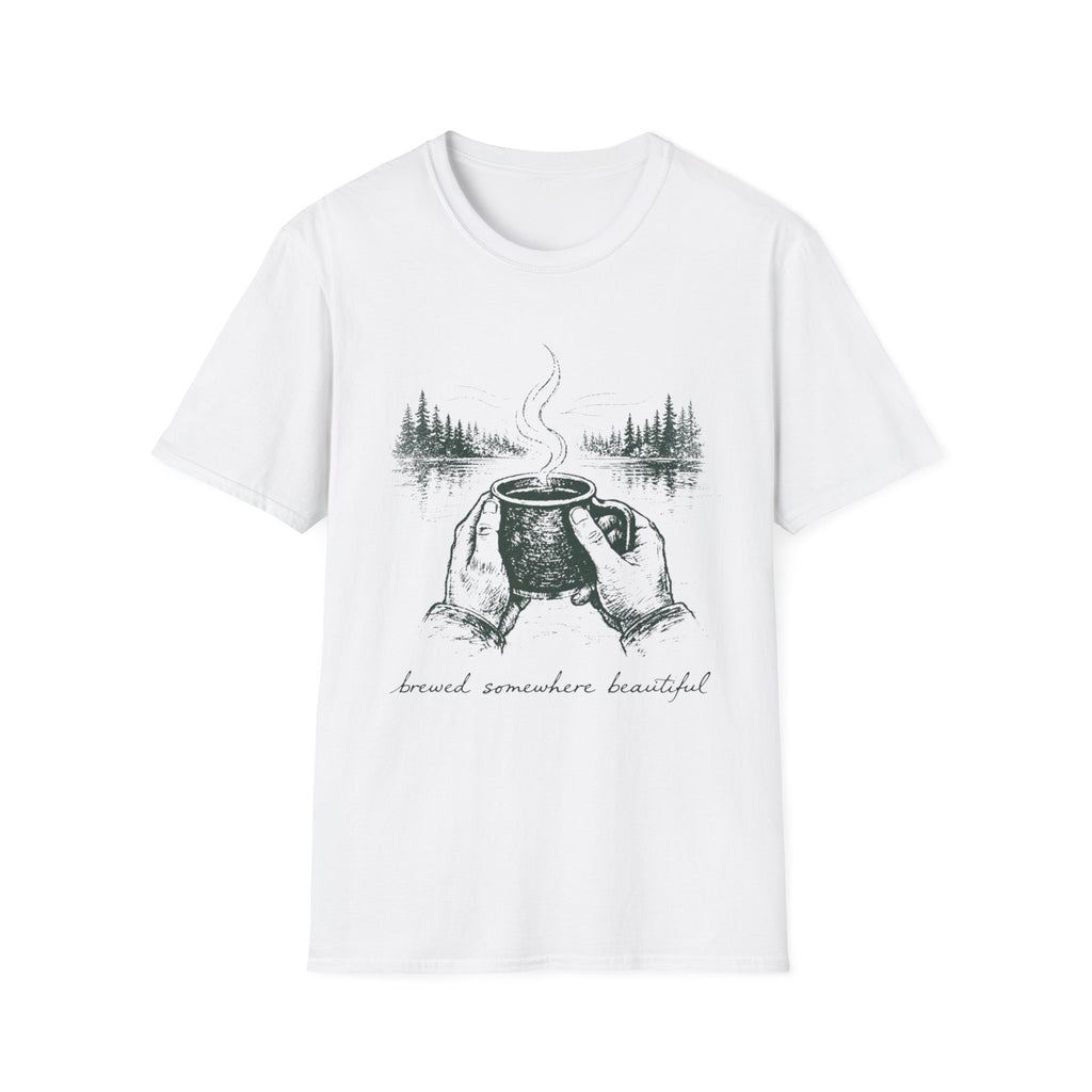 Brewed Somewhere Beautiful Field Guide Design T-Shirt