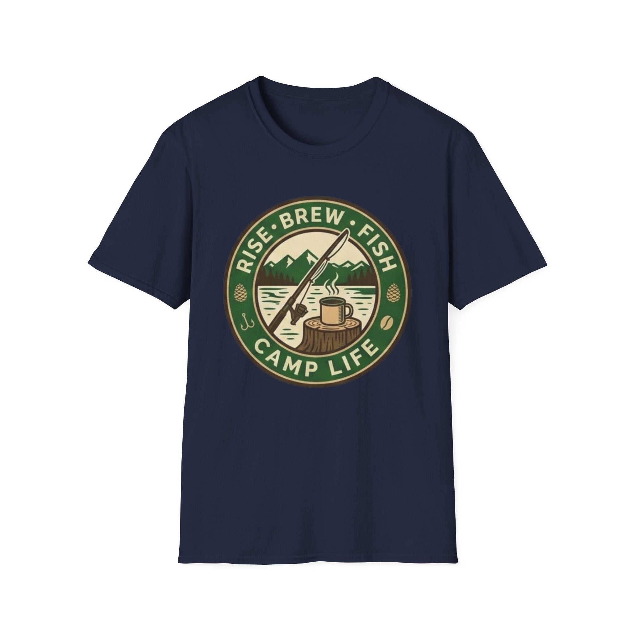 Rise Brew Fish Camp Life Vintage Badge T-shirt