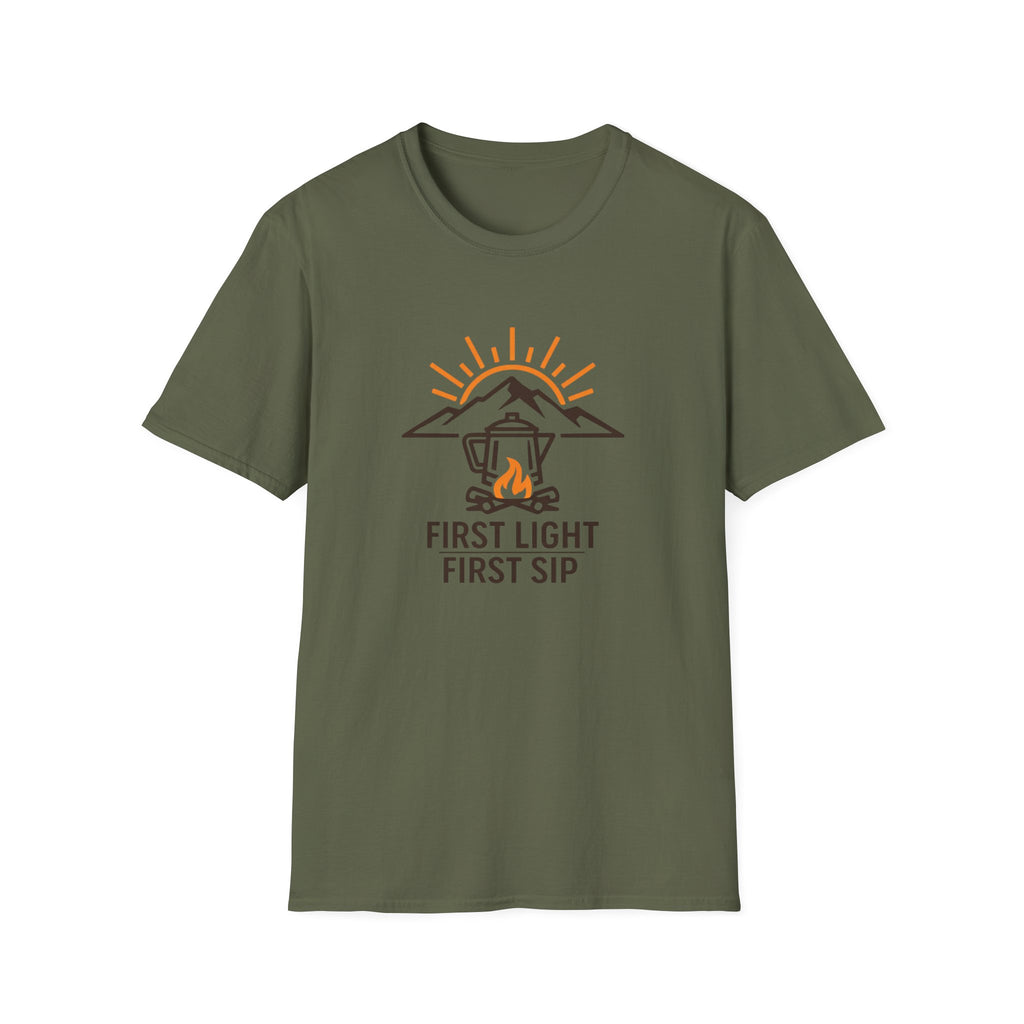 First Light, First Sip Illustration T-Shirt