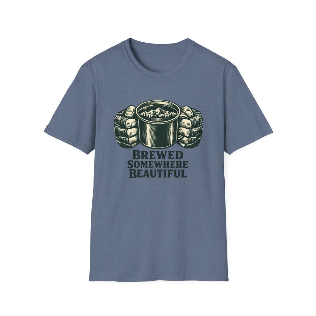 Brewed Somewhere Beautiful Metal T-Shirt