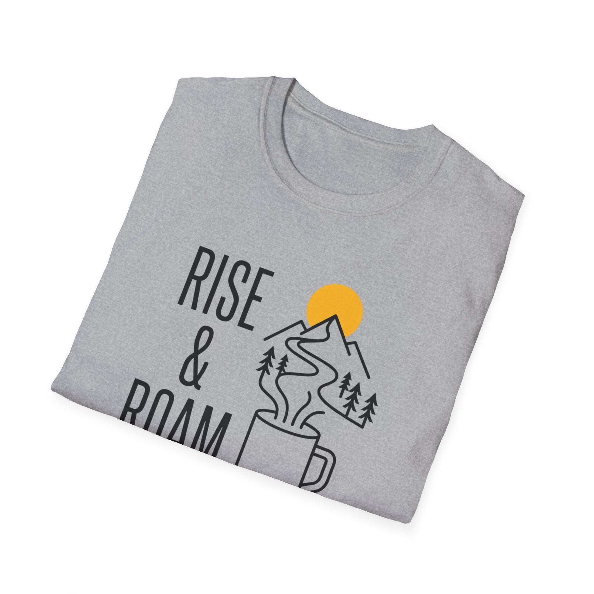 Rise and Roam Morning Mountain Mug Silhouette T-shirt