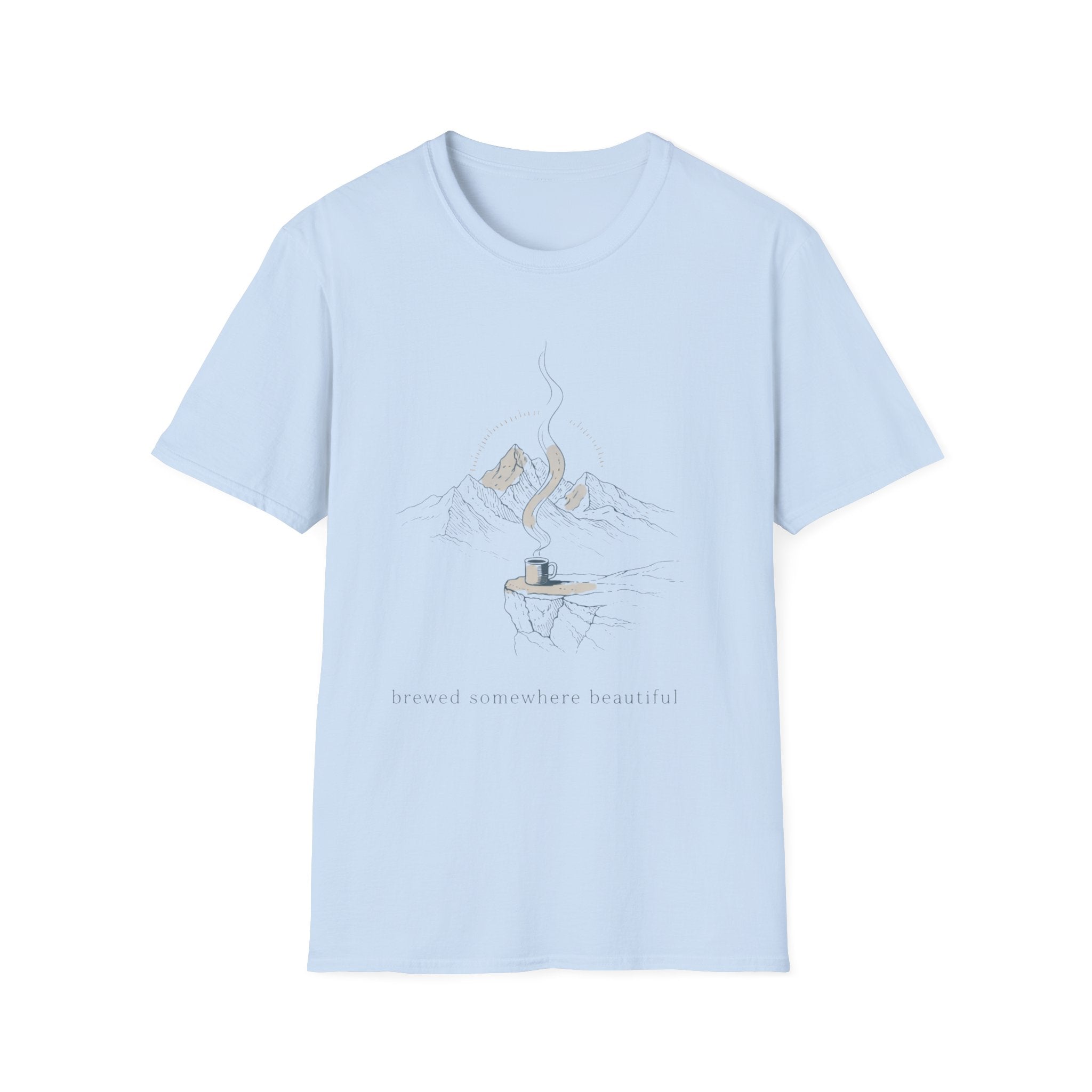 Brewed Somewhere Beautiful Mountains T-Shirt
