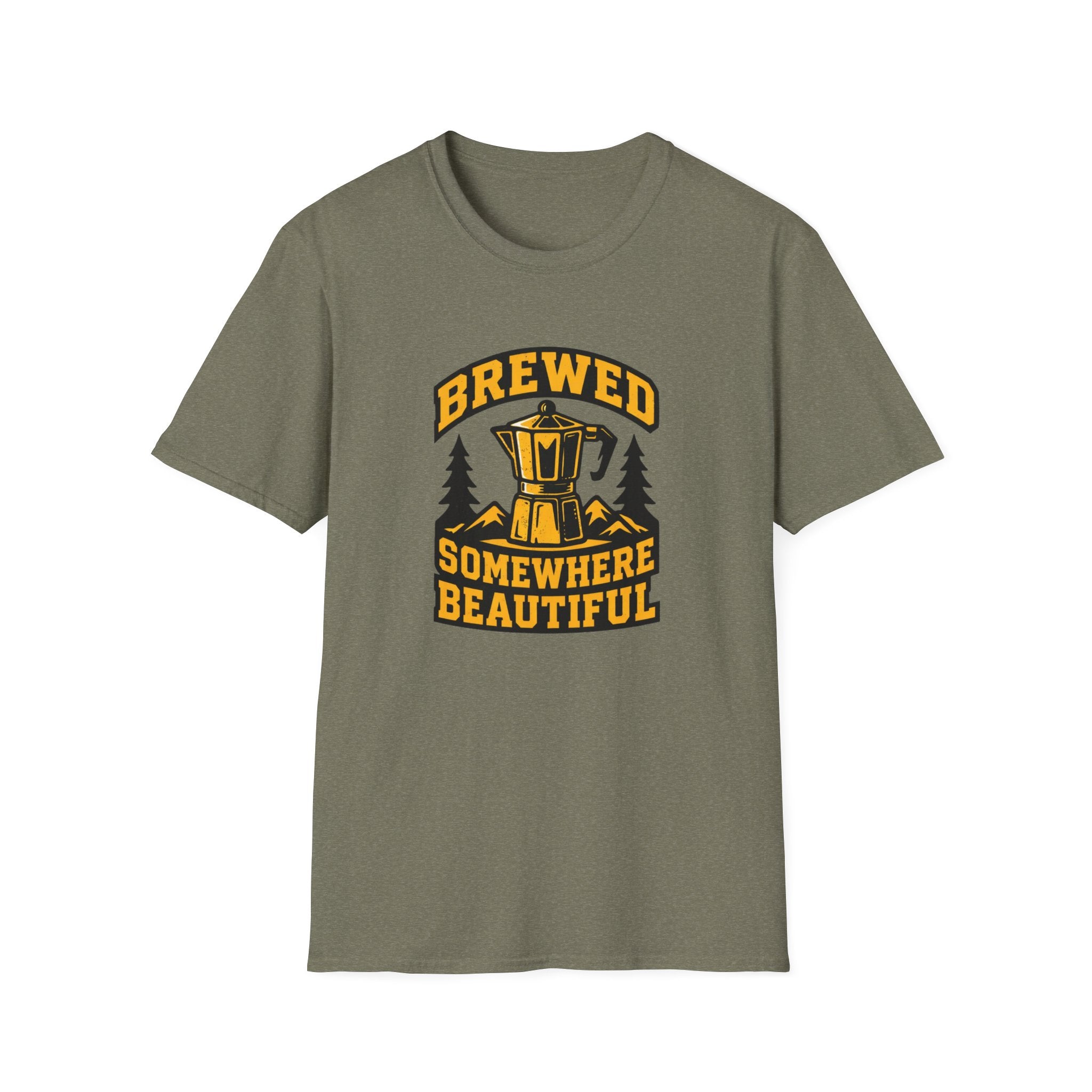Brewed Somewhere Beautiful Coffee Pot T-Shirt