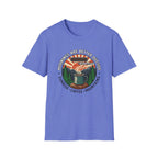 Mornings Are Better Outside T-shirt - Sunrise. Coffee. Mountains Retro Game Design