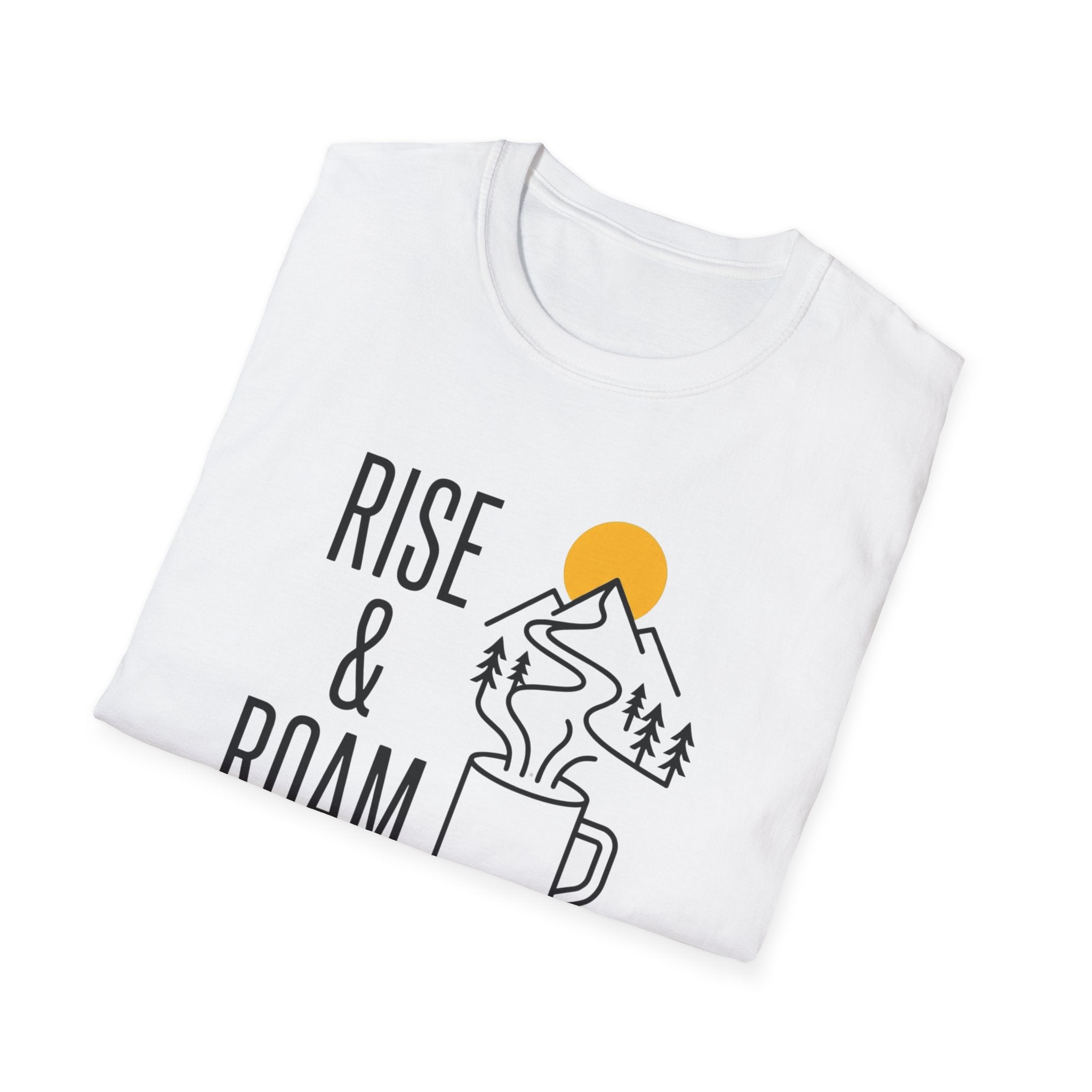 Rise and Roam Morning Mountain Mug Silhouette T-shirt