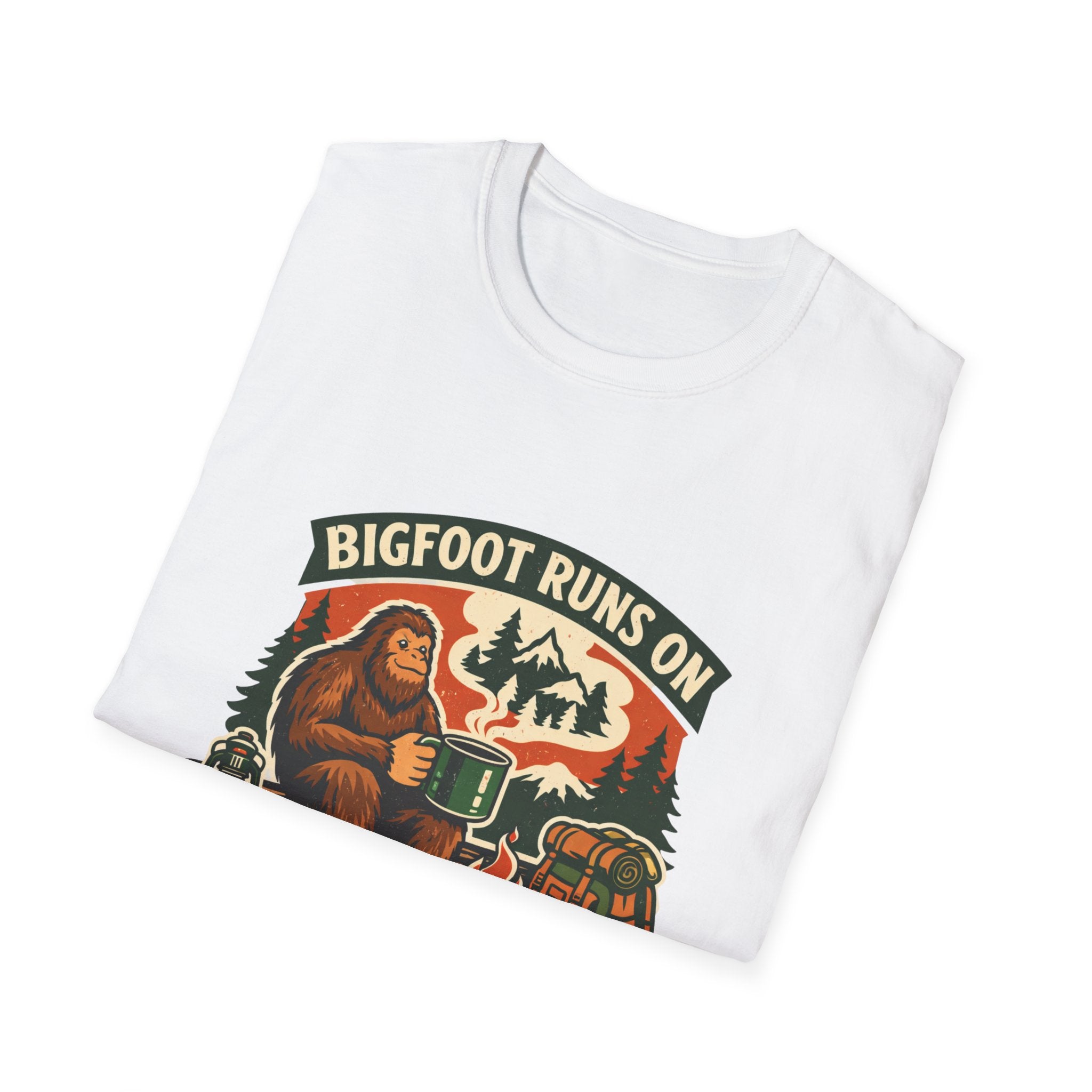 Bigfoot Runs On Coffee And Campfires T-Shirt