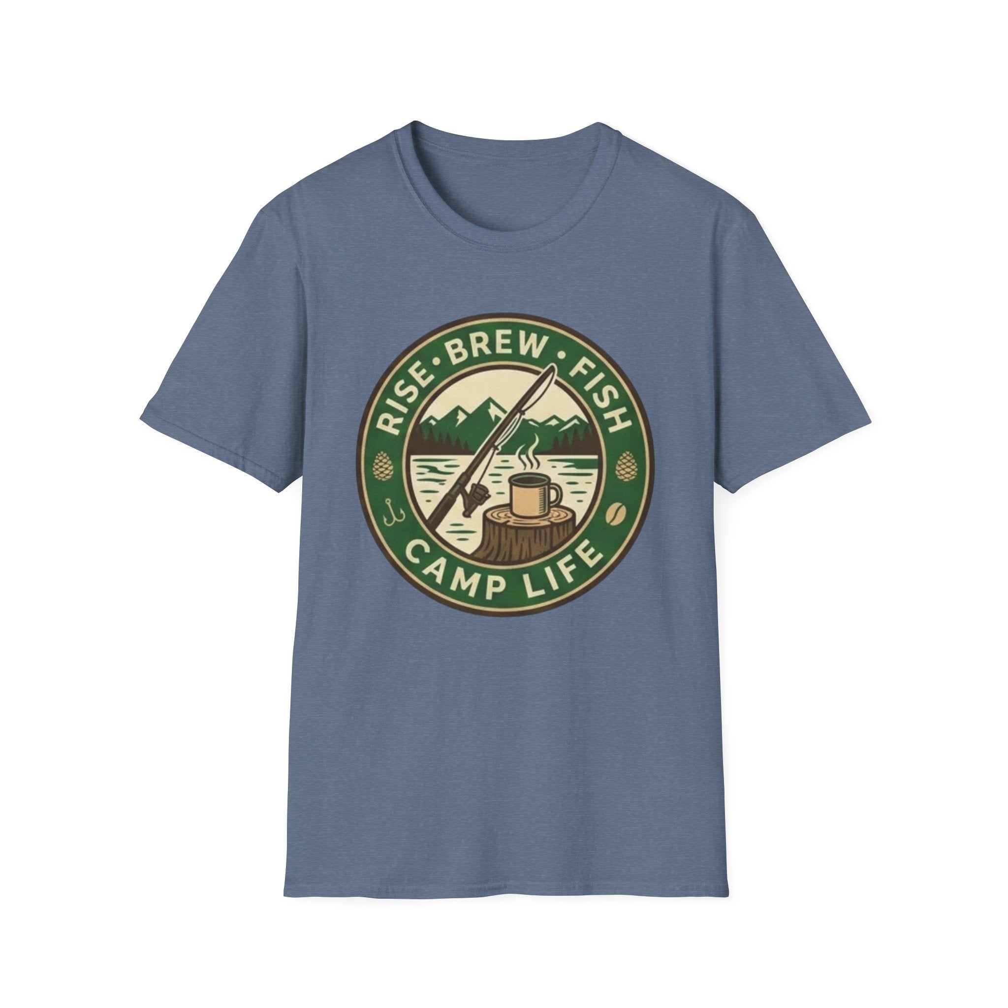 Rise Brew Fish Camp Life Vintage Badge T-shirt