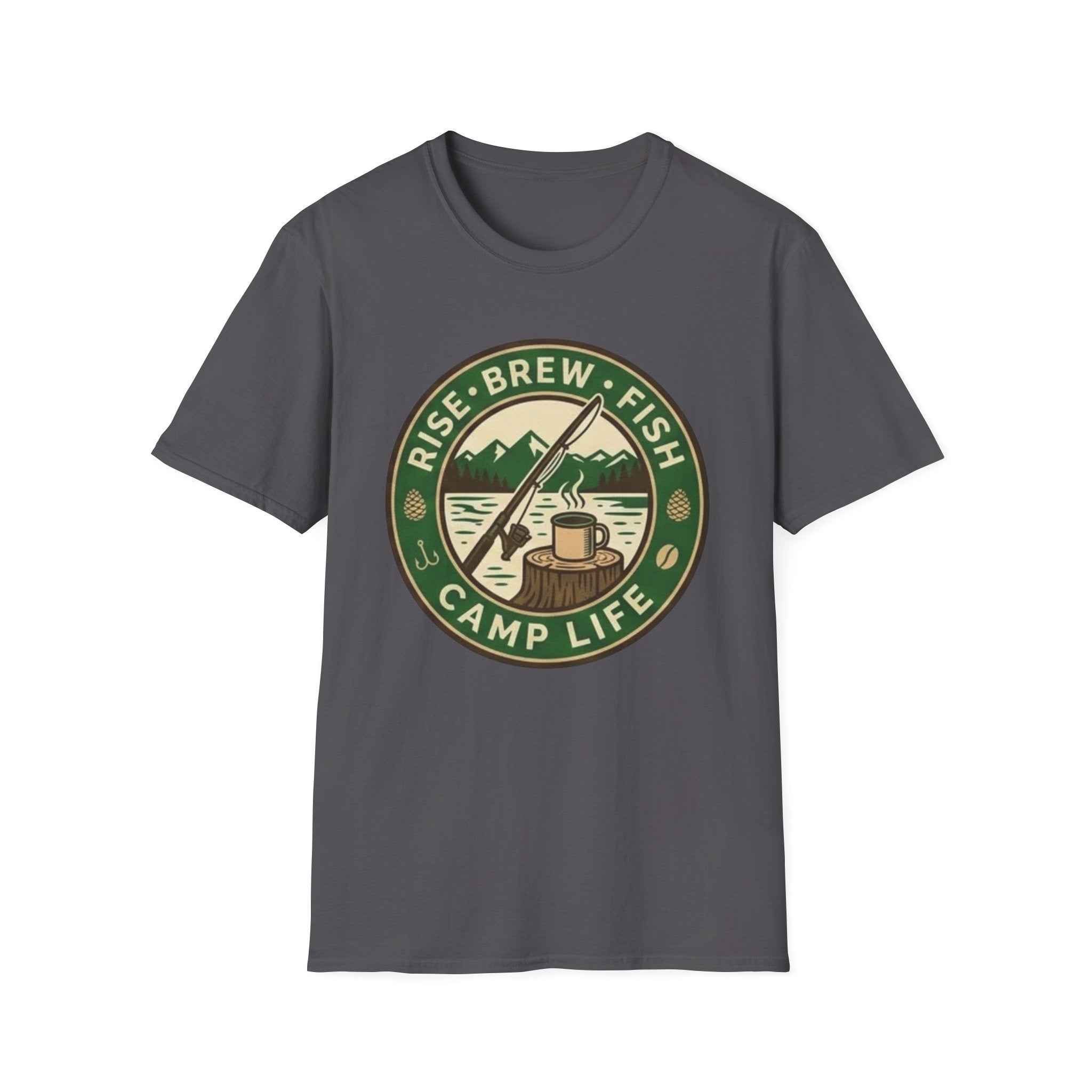 Rise Brew Fish Camp Life Vintage Badge T-shirt