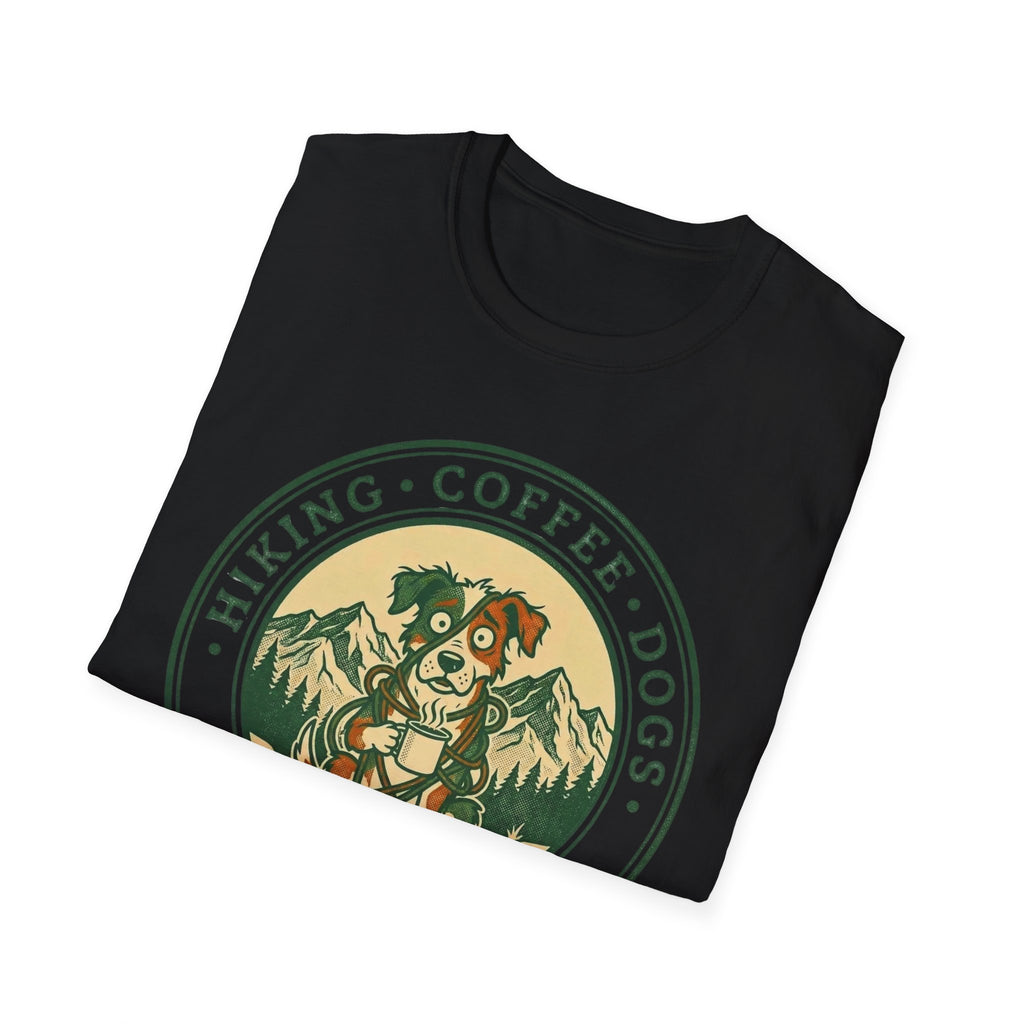Hiking . Coffee . Dogs . What Could Go Wrong Funny T-Shirt