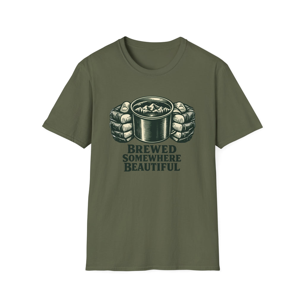 Brewed Somewhere Beautiful Metal T-Shirt