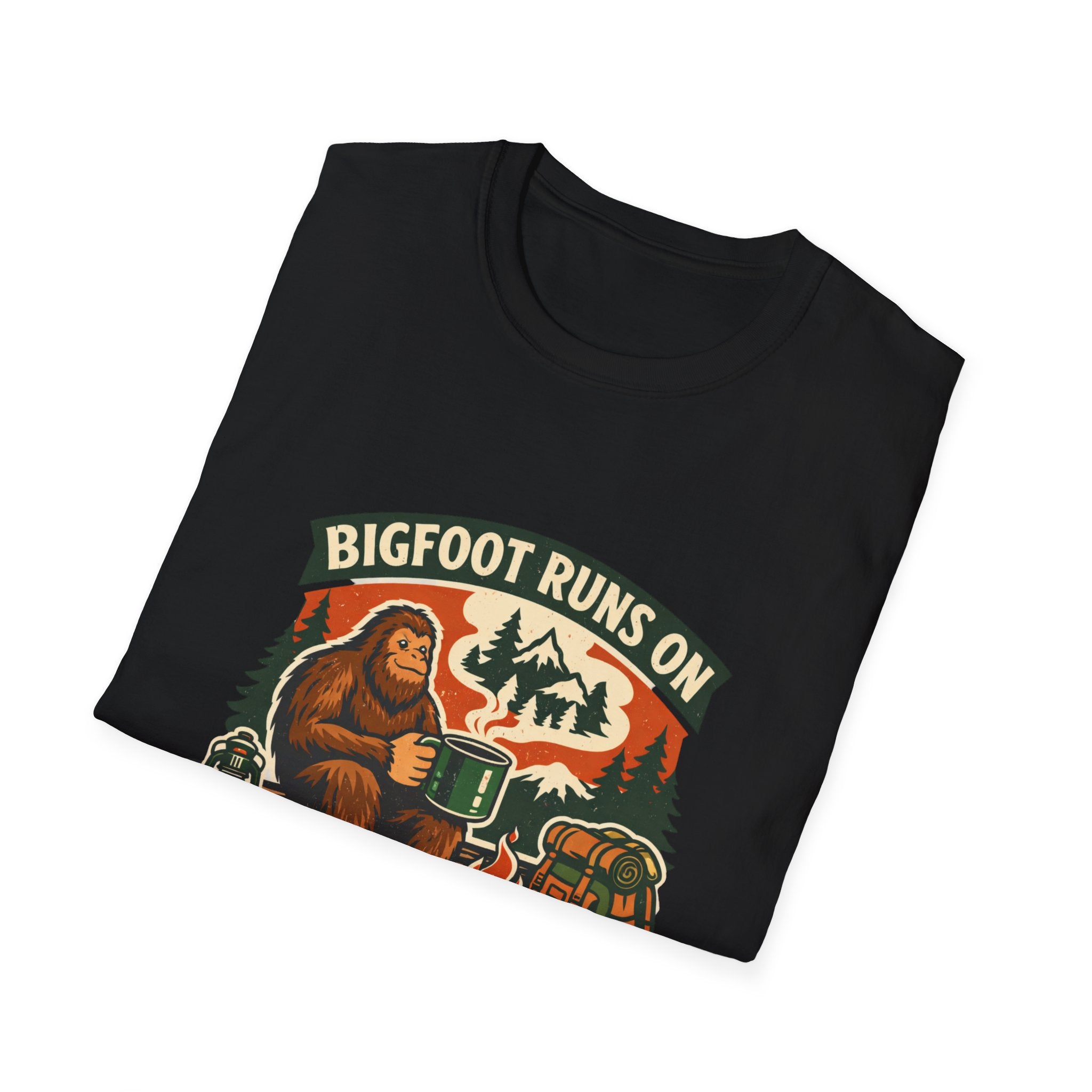 Bigfoot Runs On Coffee And Campfires T-Shirt
