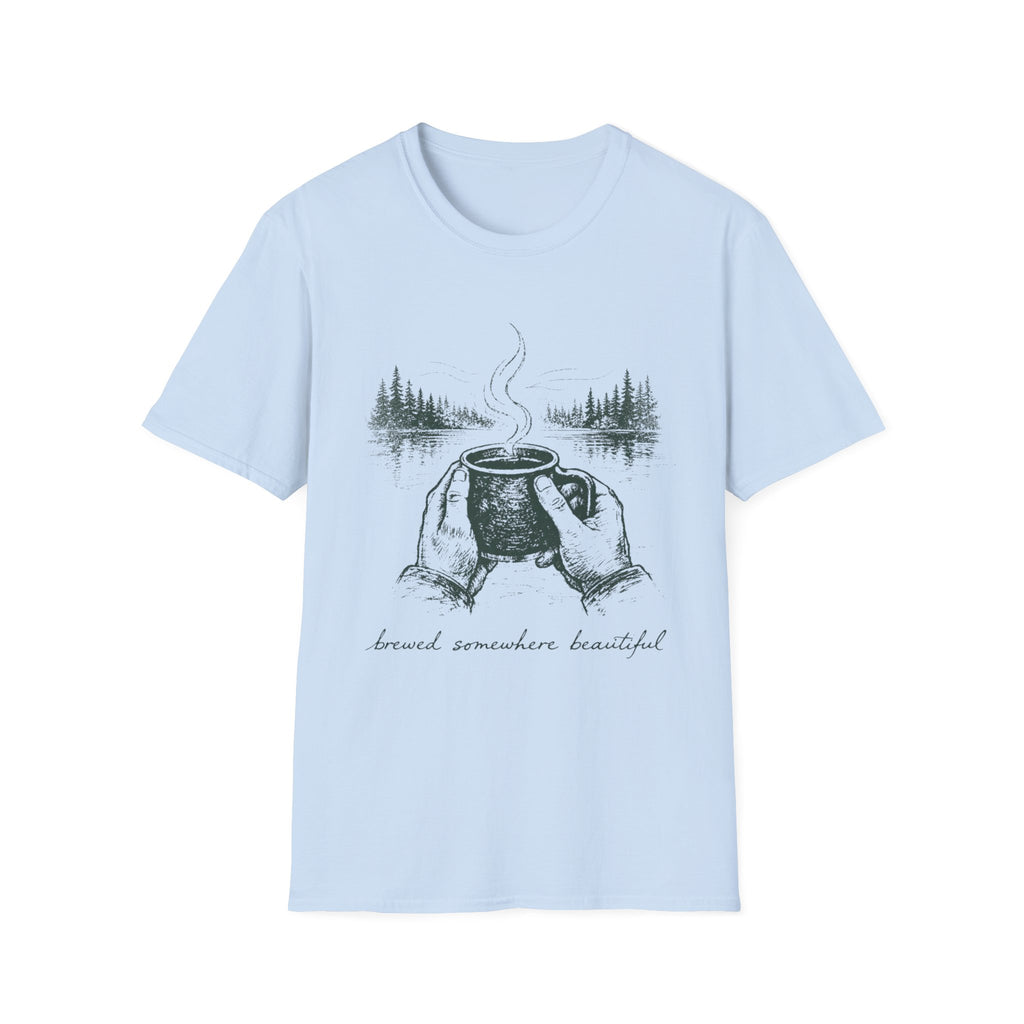 Brewed Somewhere Beautiful Field Guide Design T-Shirt