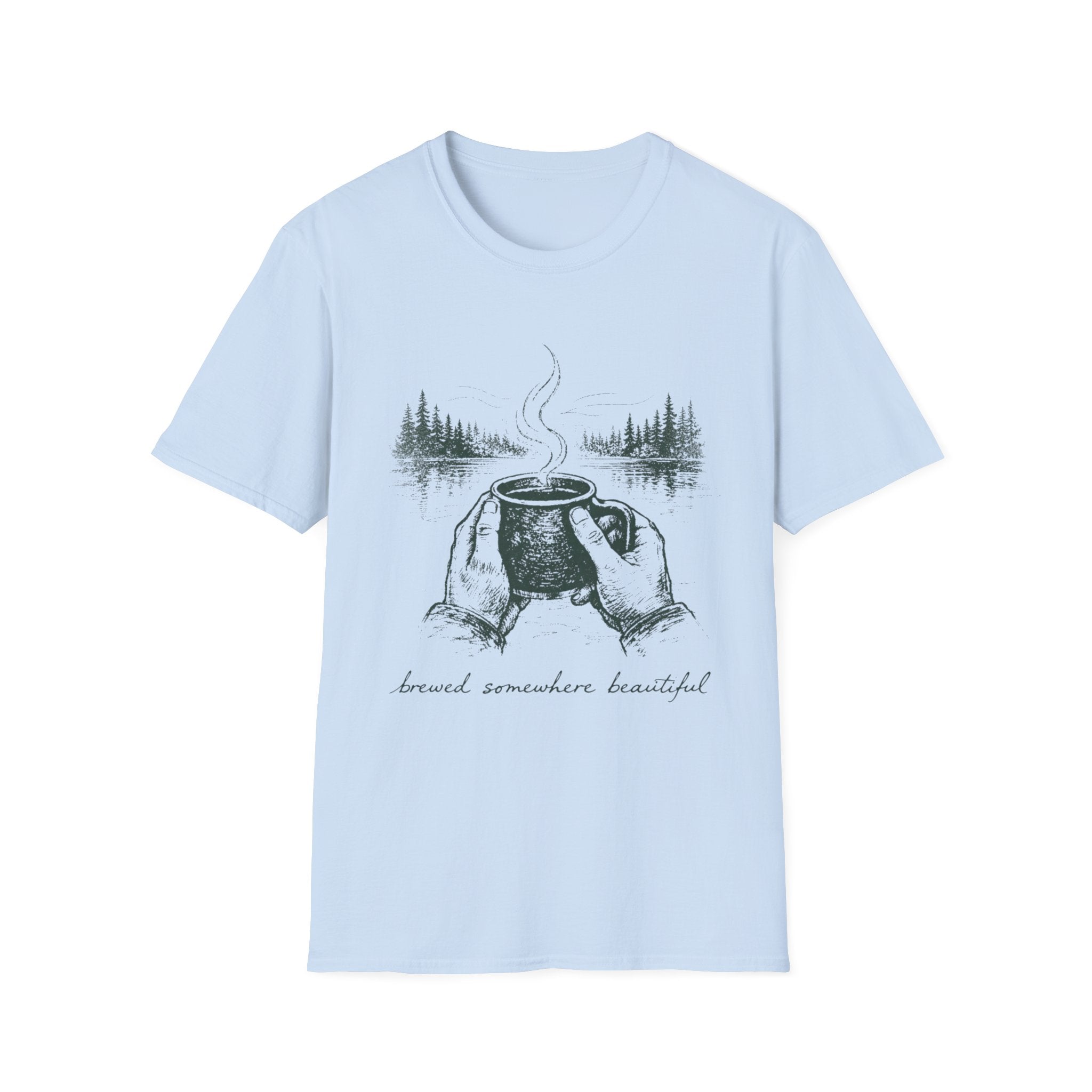 Brewed Somewhere Beautiful Field Guide Design T-Shirt