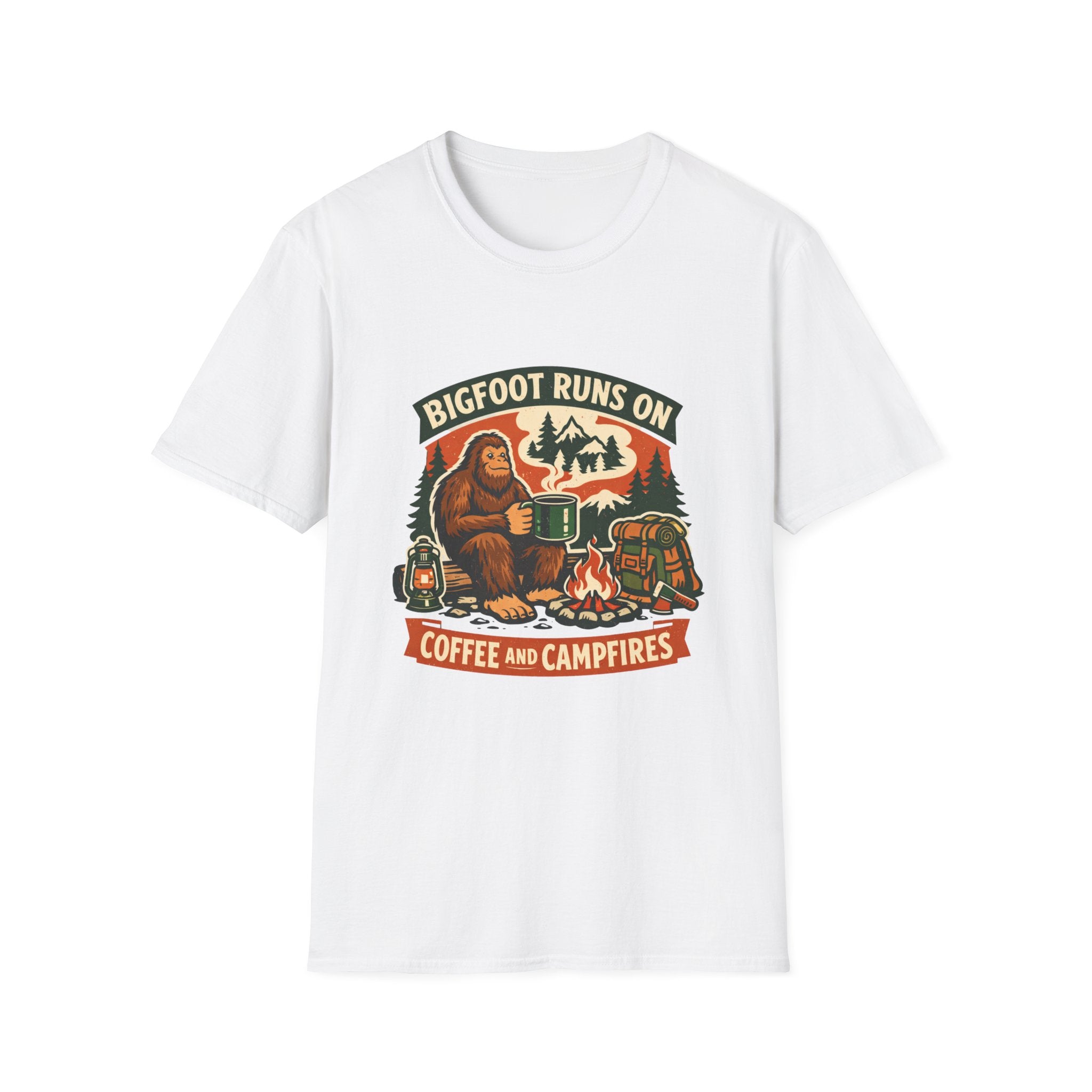 Bigfoot Runs On Coffee And Campfires T-Shirt