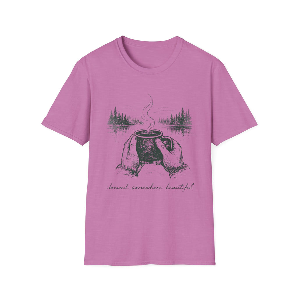 Brewed Somewhere Beautiful Field Guide Design T-Shirt